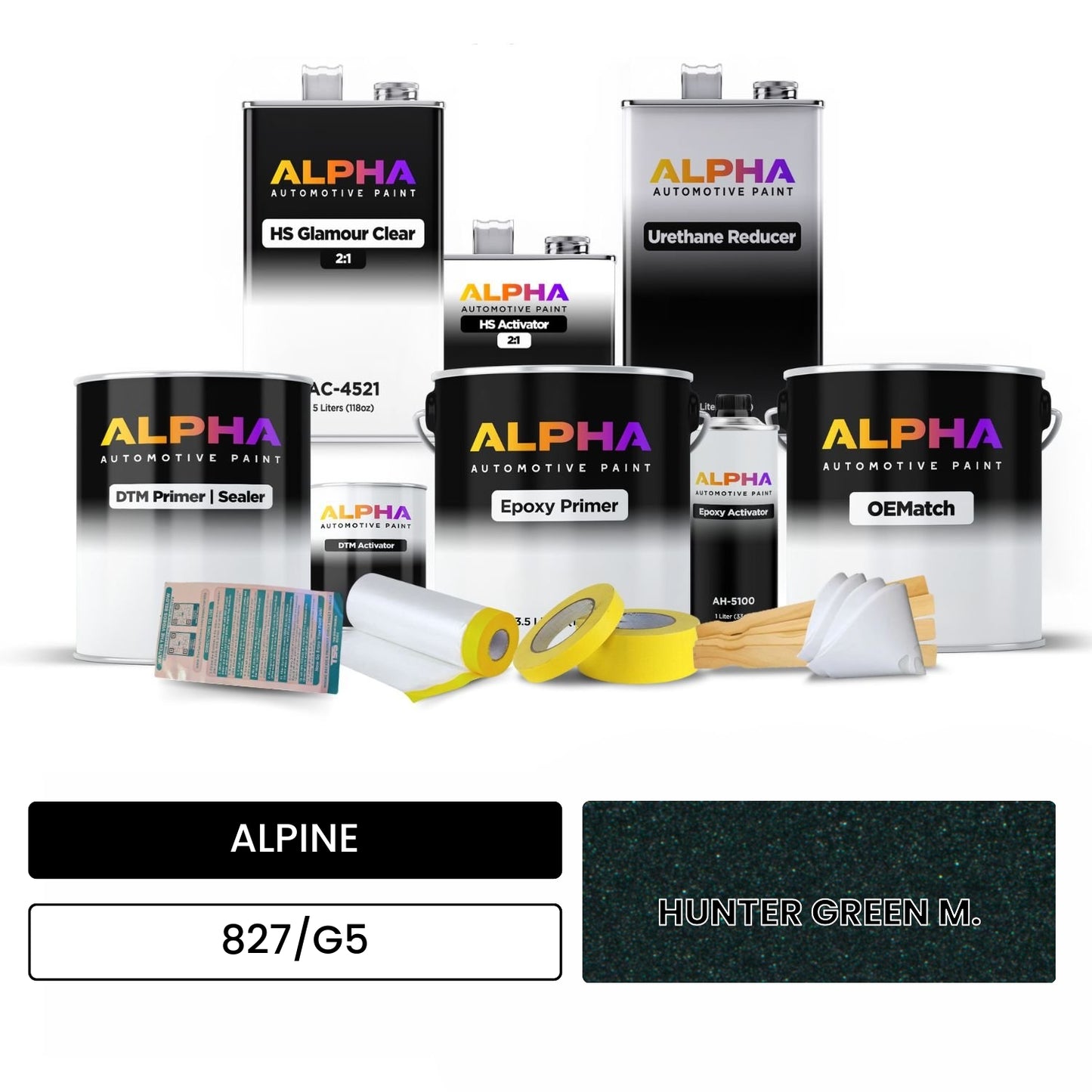 ALPINE HUNTER GREEN M. 827/G5 OEMatch Vehicle Paint Kit