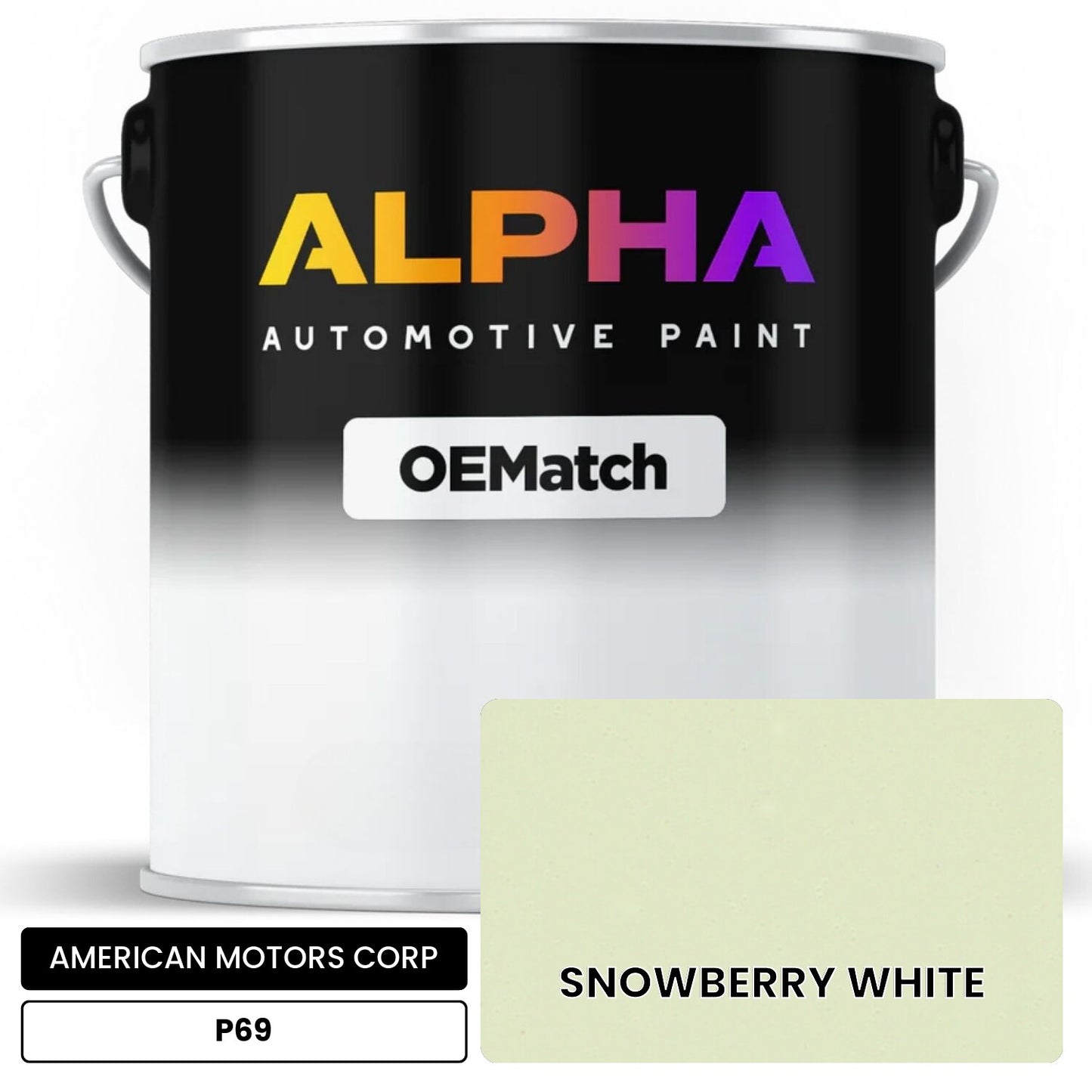 AMERICAN MOTORS CORP SNOWBERRY WHITE P69 OEMatch Basecoat