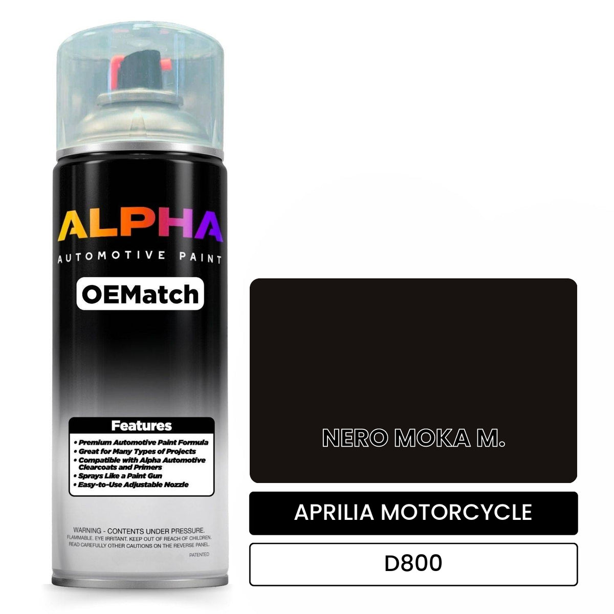 APRILIA MOTORCYCLE NERO MOKA M. D800 OEMatch Spraycan