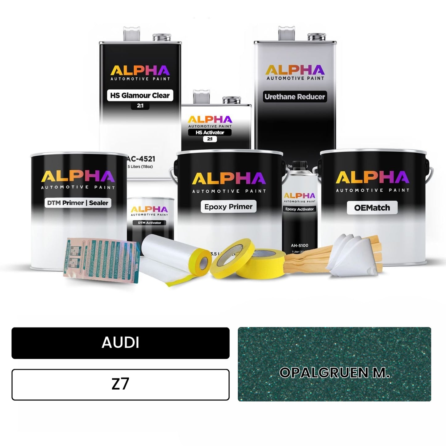 AUDI Opal Green Metallic Z7 OEMatch Vehicle Paint Kit