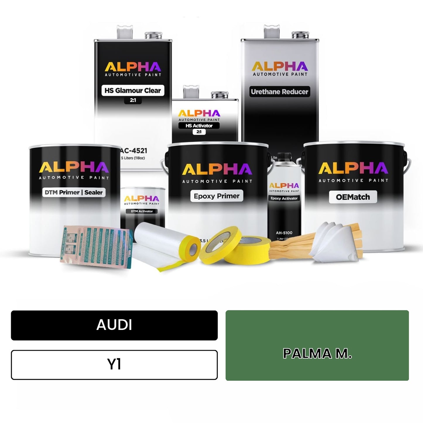AUDI Palm Green Metallic Y1 OEMatch Vehicle Paint Kit