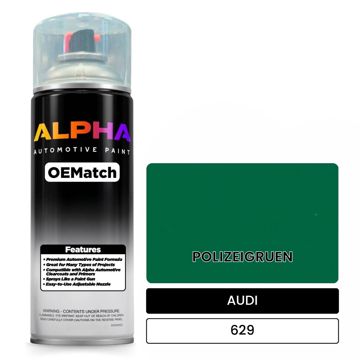 AUDI Police Green 629 OEMatch Spraycan
