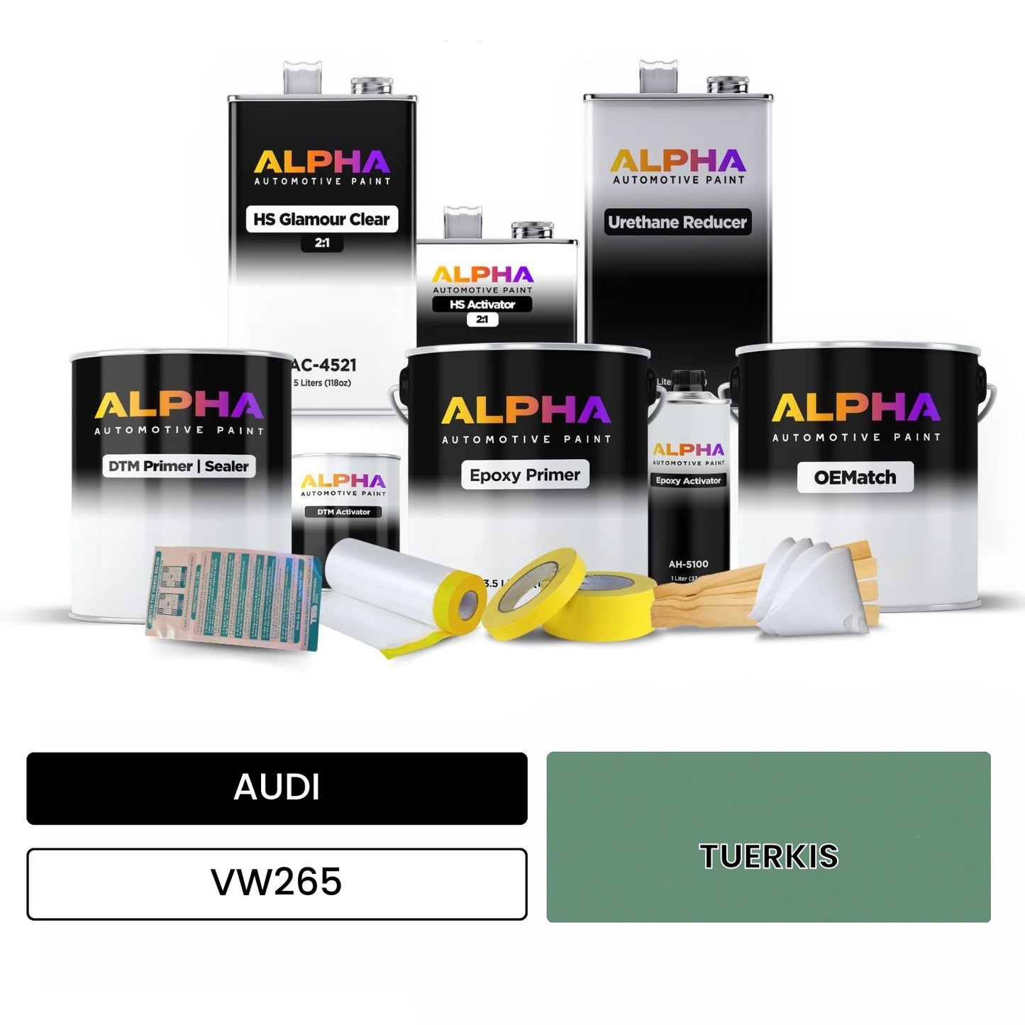 AUDI Turquoise VW265 OEMatch Vehicle Paint Kit