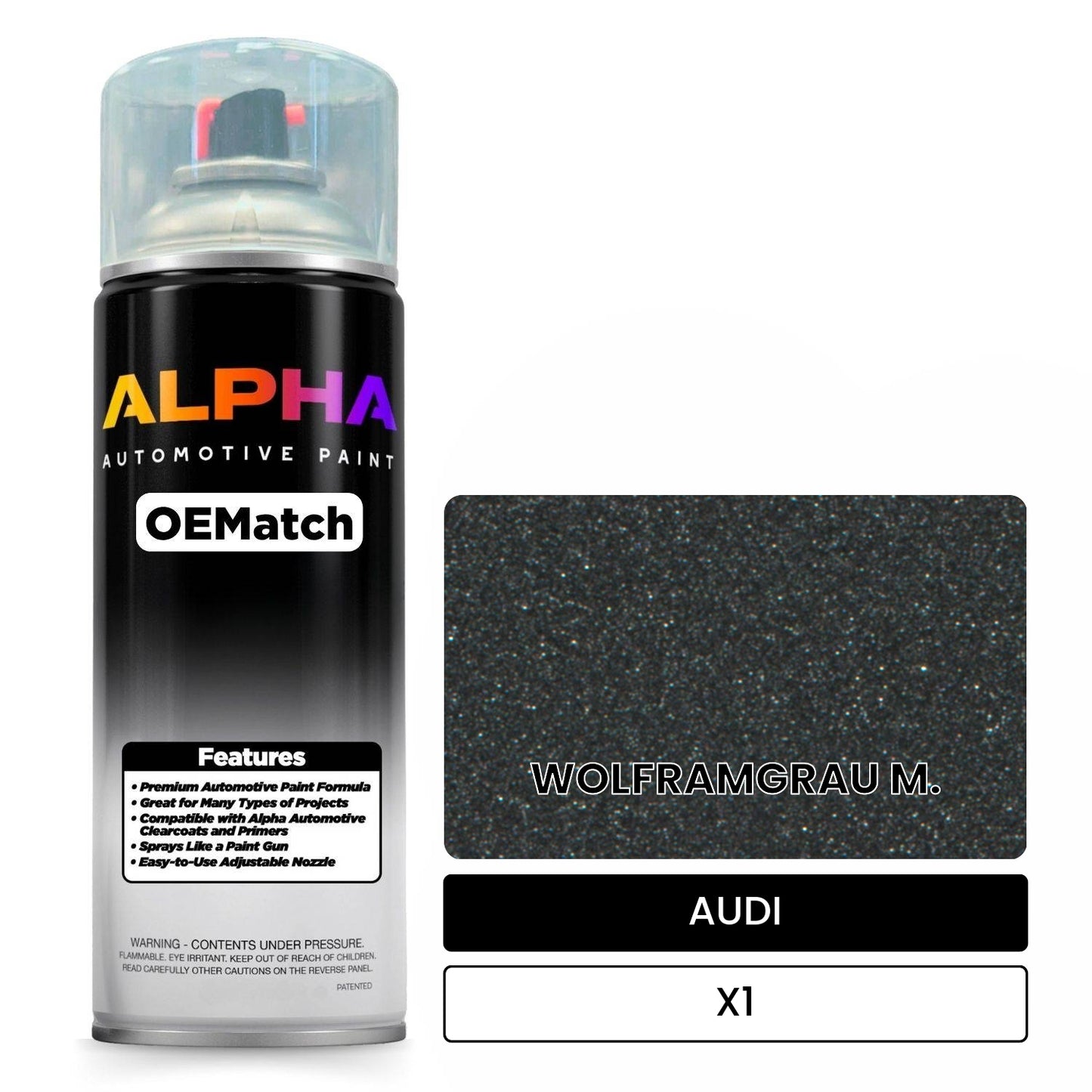 AUDI Wolfram Grey Metallic X1 OEMatch Spraycan