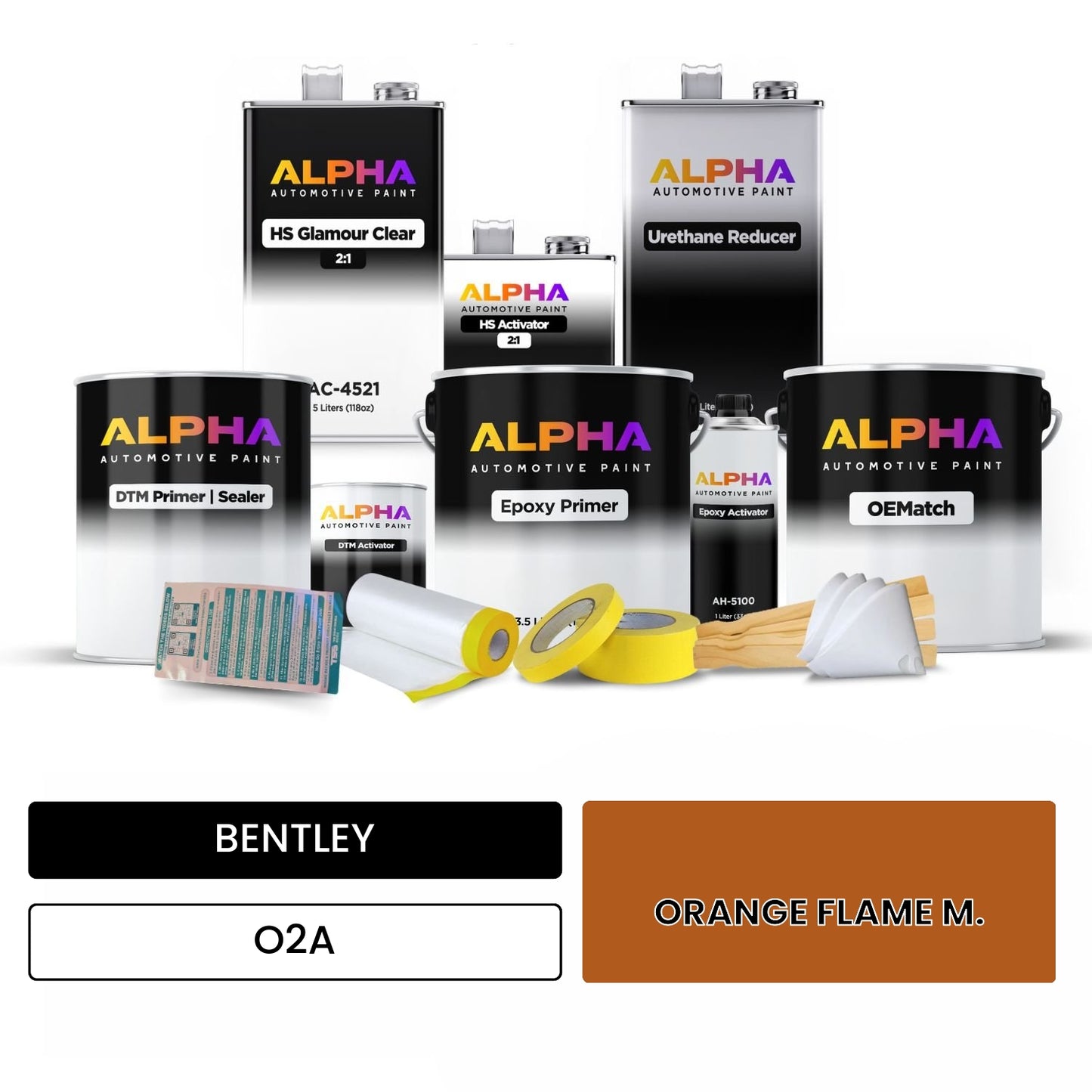 BENTLEY ORANGE FLAME M. O2A OEMatch Vehicle Paint Kit