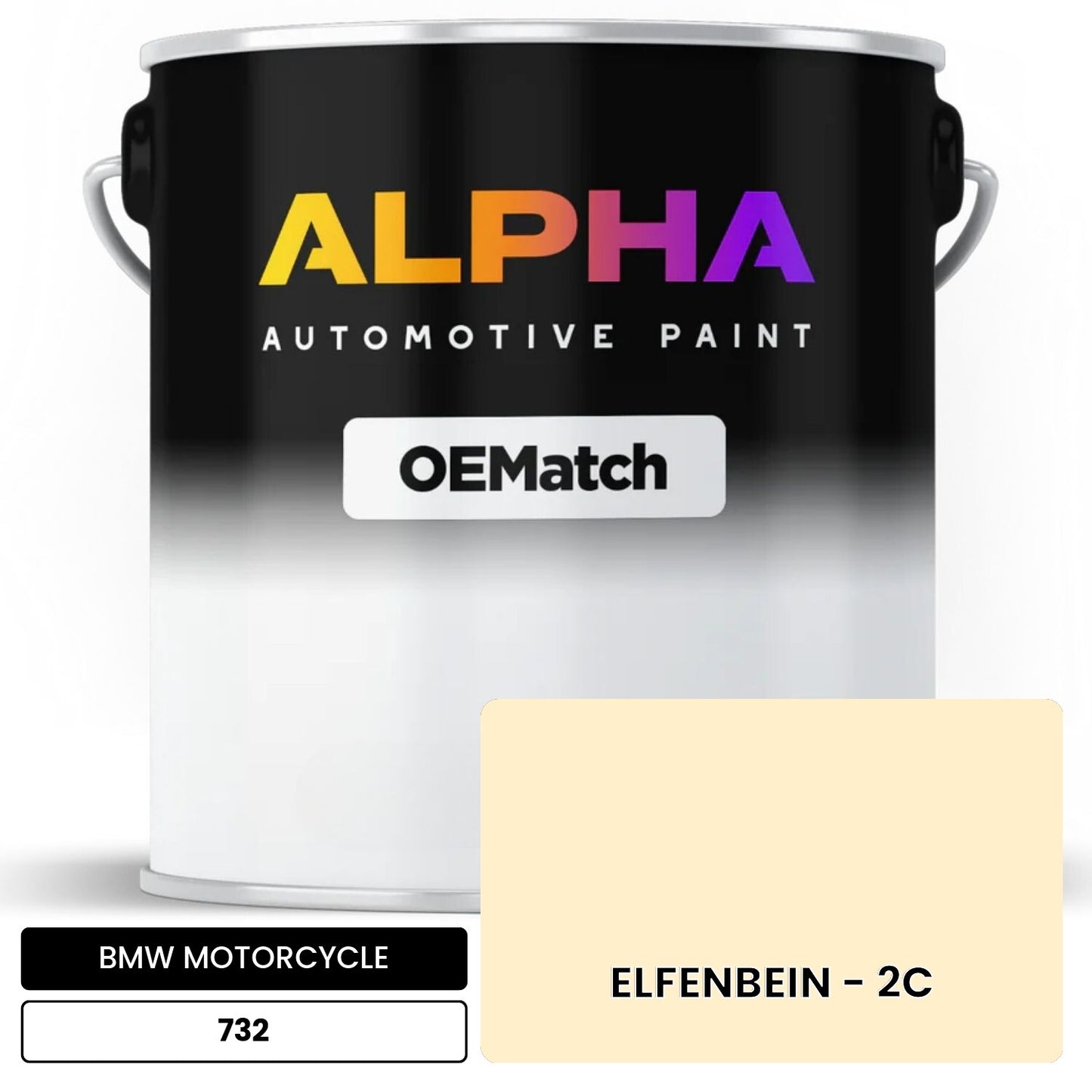 BMW MOTORCYCLE ELFENBEIN - 2C 732 OEMatch Basecoat