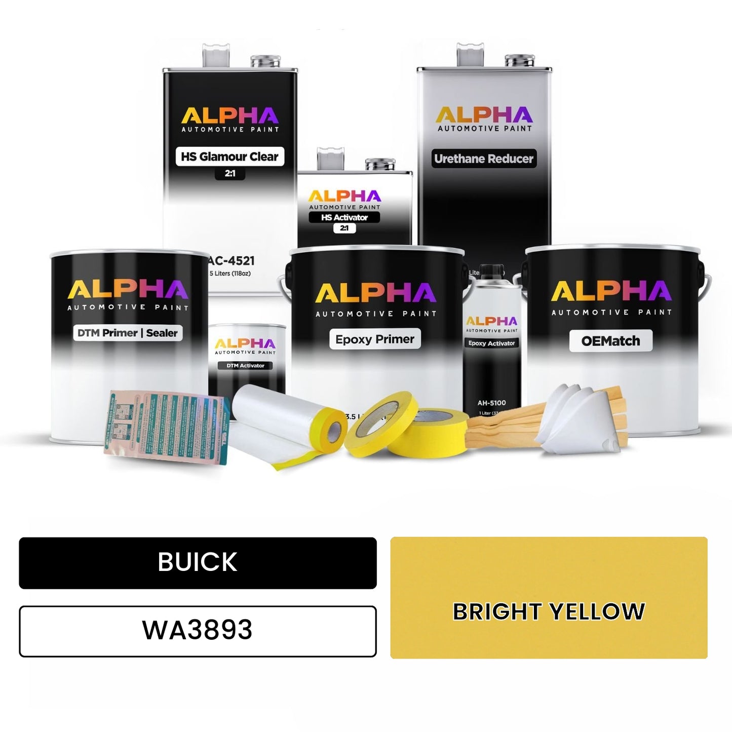 BUICK BRIGHT YELLOW WA3893 OEMatch Vehicle Paint Kit