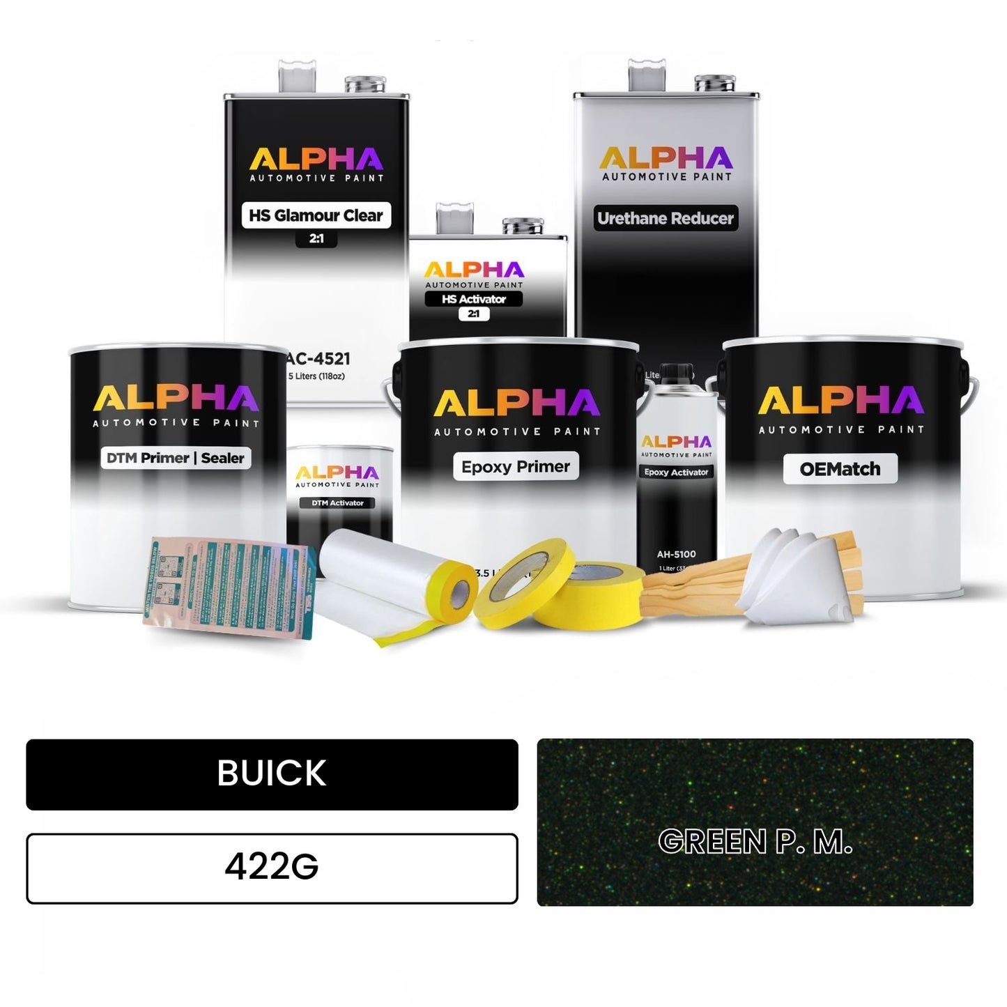 BUICK GREEN P. M. 422G OEMatch Vehicle Paint Kit