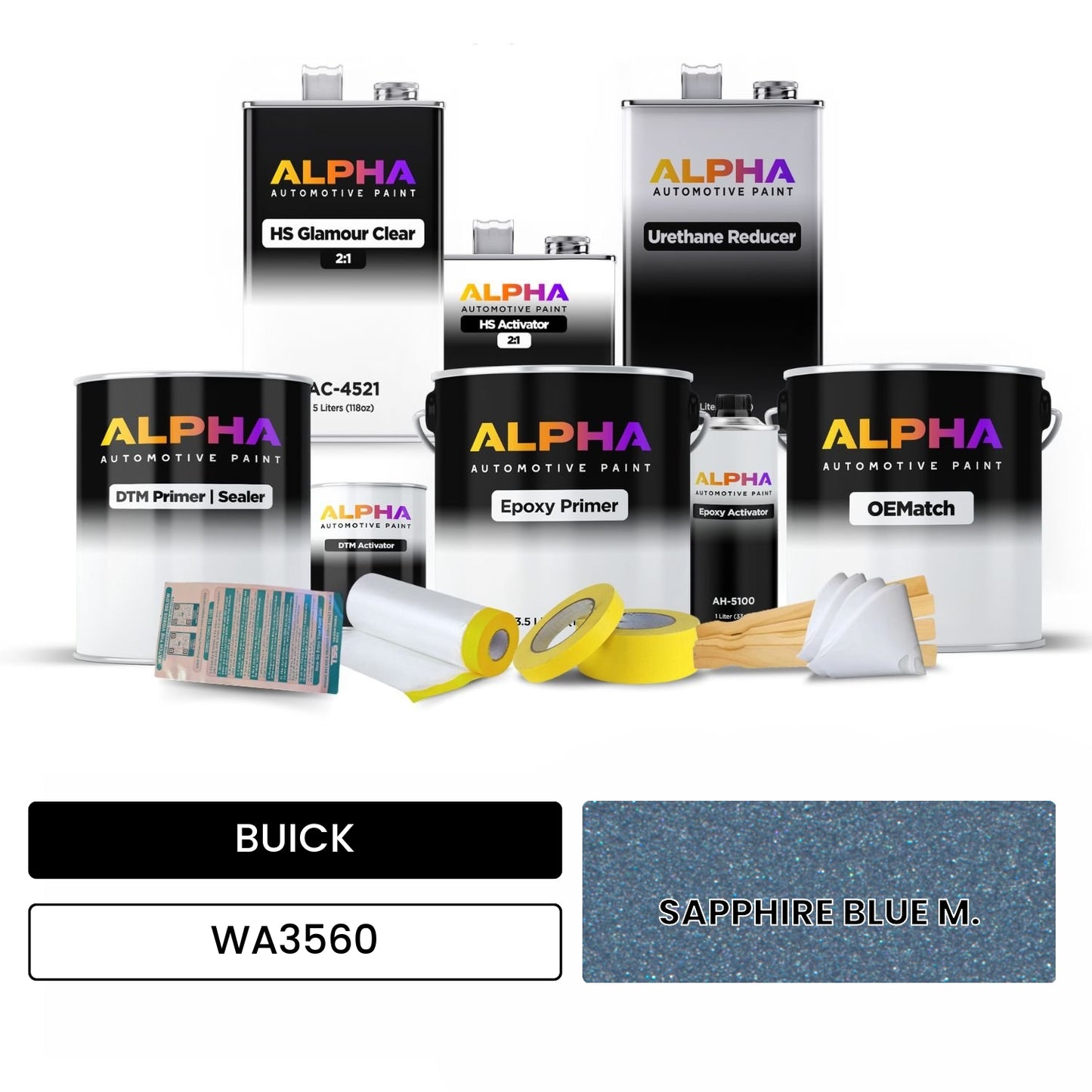 BUICK SAPPHIRE BLUE M. WA3560 OEMatch Vehicle Paint Kit