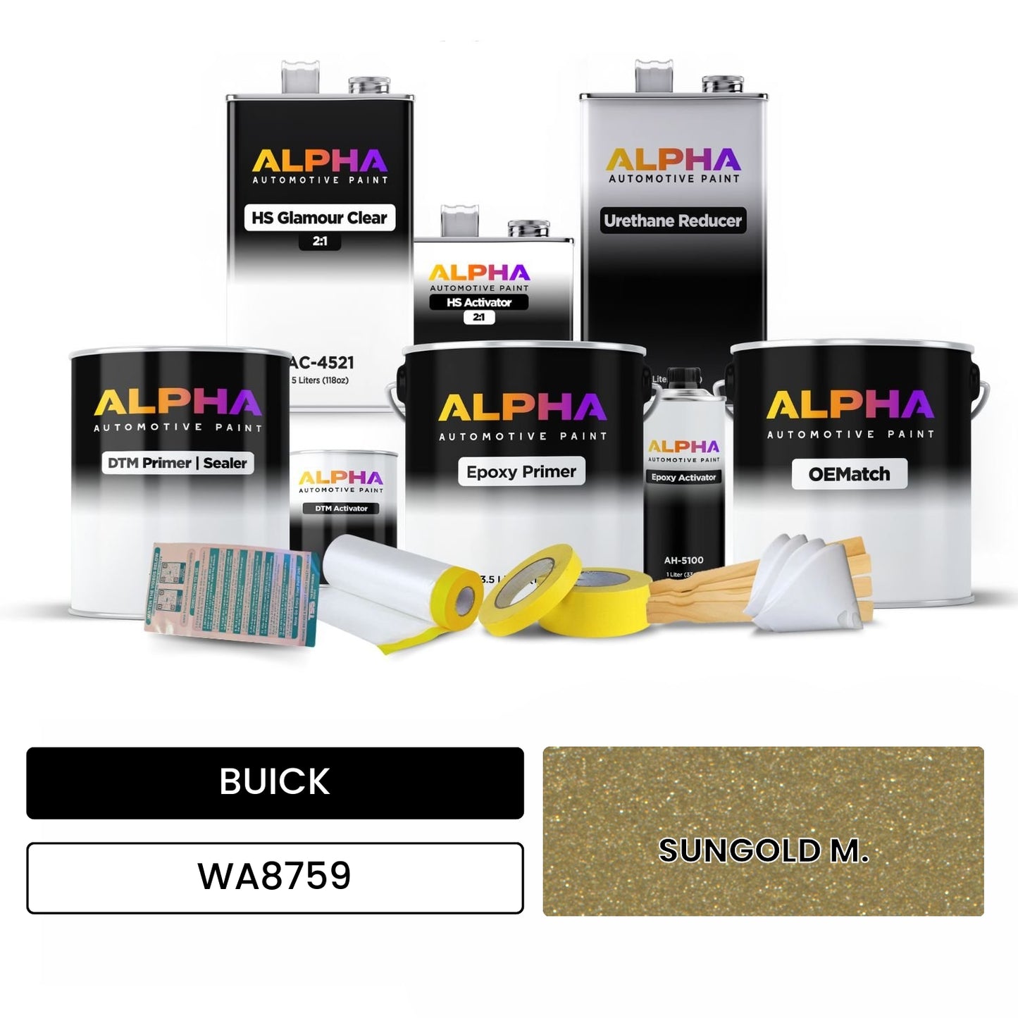 BUICK SUNGOLD M. WA8759 OEMatch Vehicle Paint Kit
