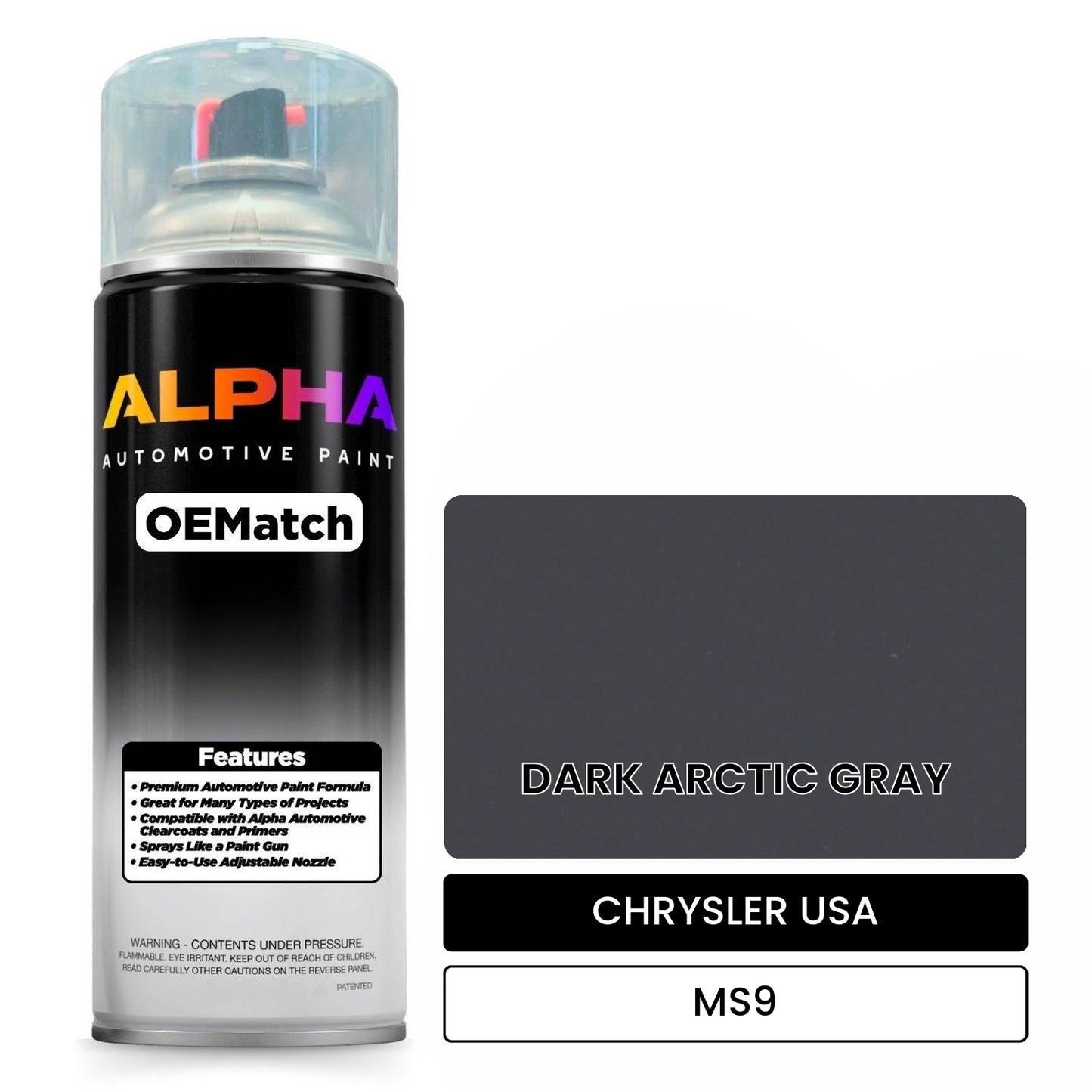 CHRYSLER USA DARK ARCTIC GRAY MS9 OEMatch Spraycan