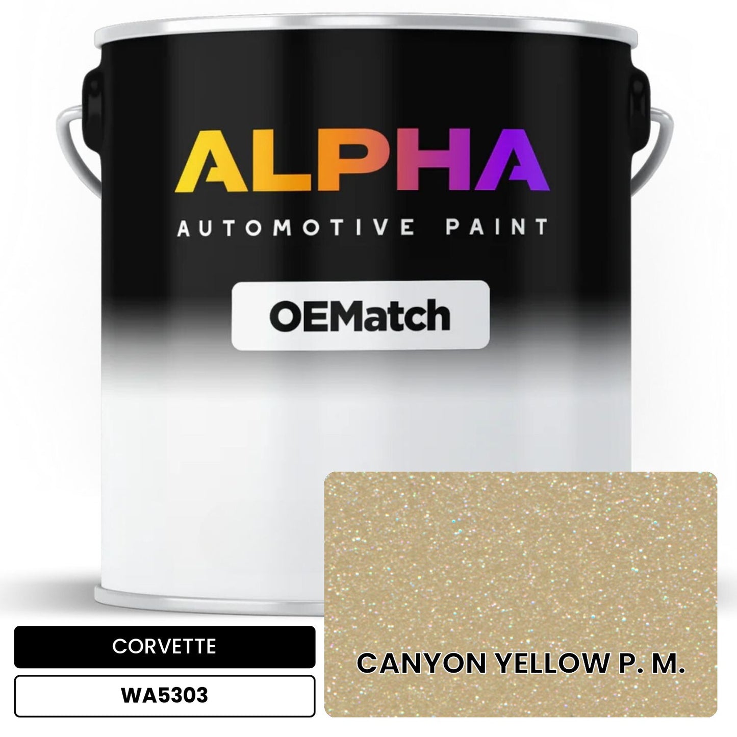 CORVETTE CANYON YELLOW P. M. WA5303 OEMatch Basecoat