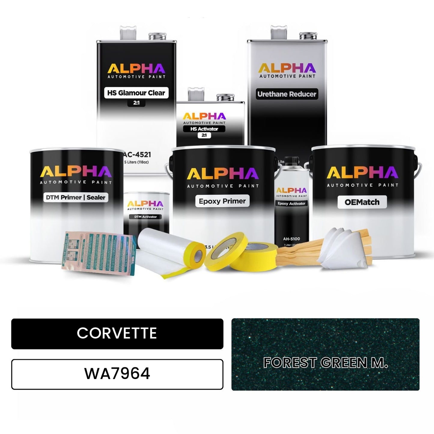 CORVETTE FOREST GREEN M. WA7964 OEMatch Vehicle Paint Kit