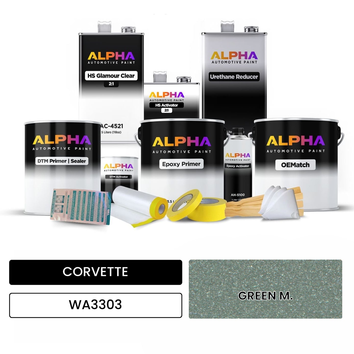 CORVETTE GREEN M. WA3303 OEMatch Vehicle Paint Kit