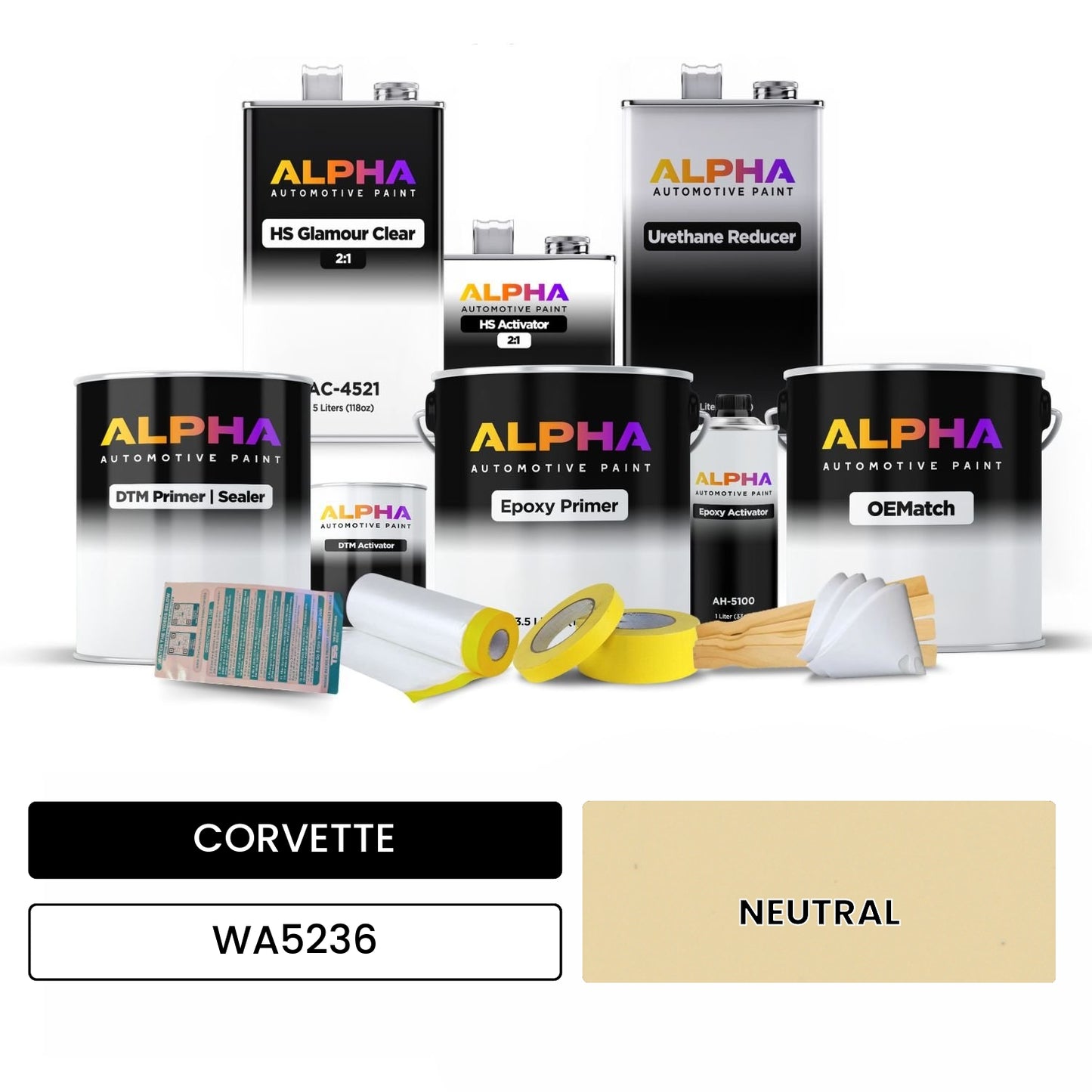 CORVETTE NEUTRAL WA5236 OEMatch Vehicle Paint Kit