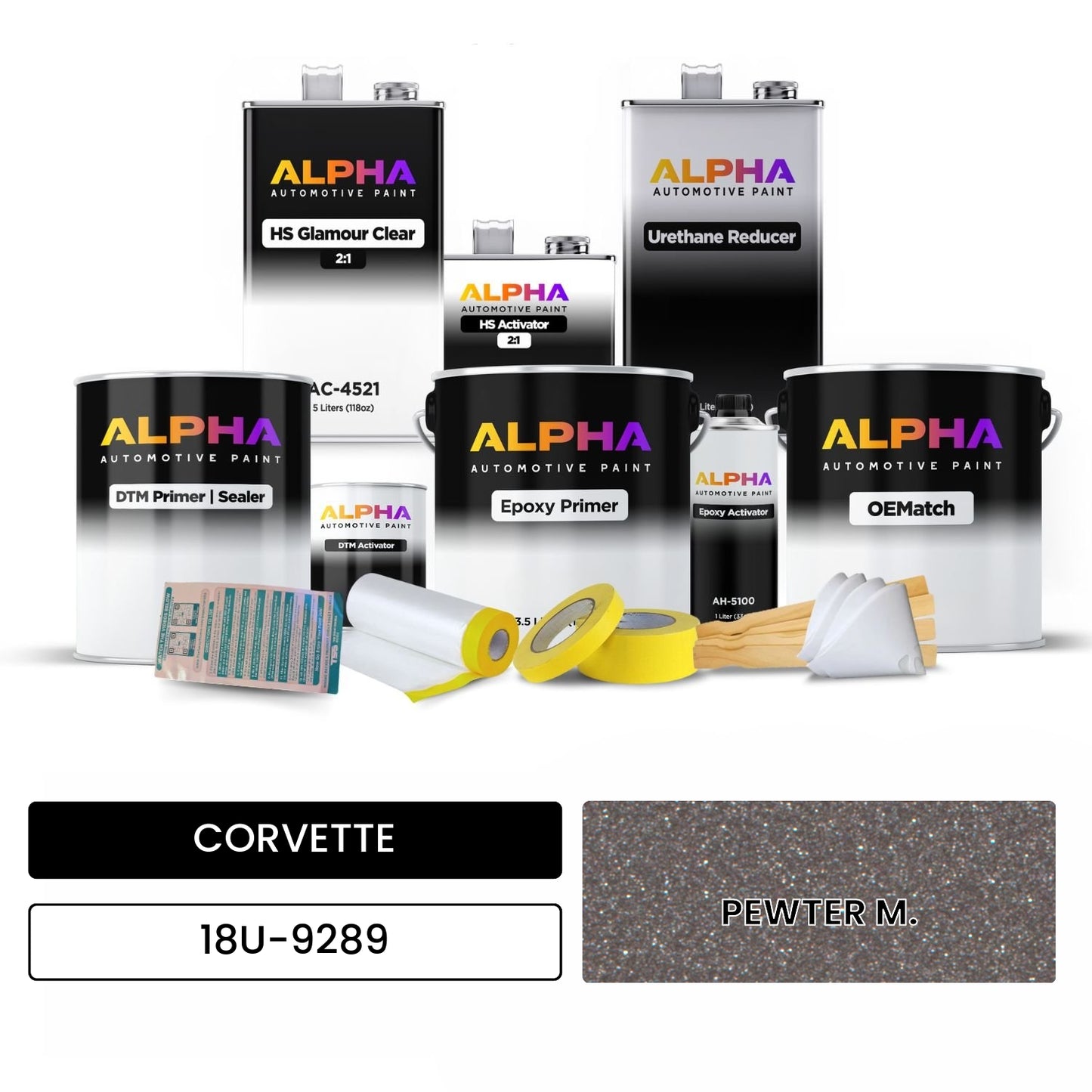 CORVETTE PEWTER M. 18U-9289 OEMatch Vehicle Paint Kit