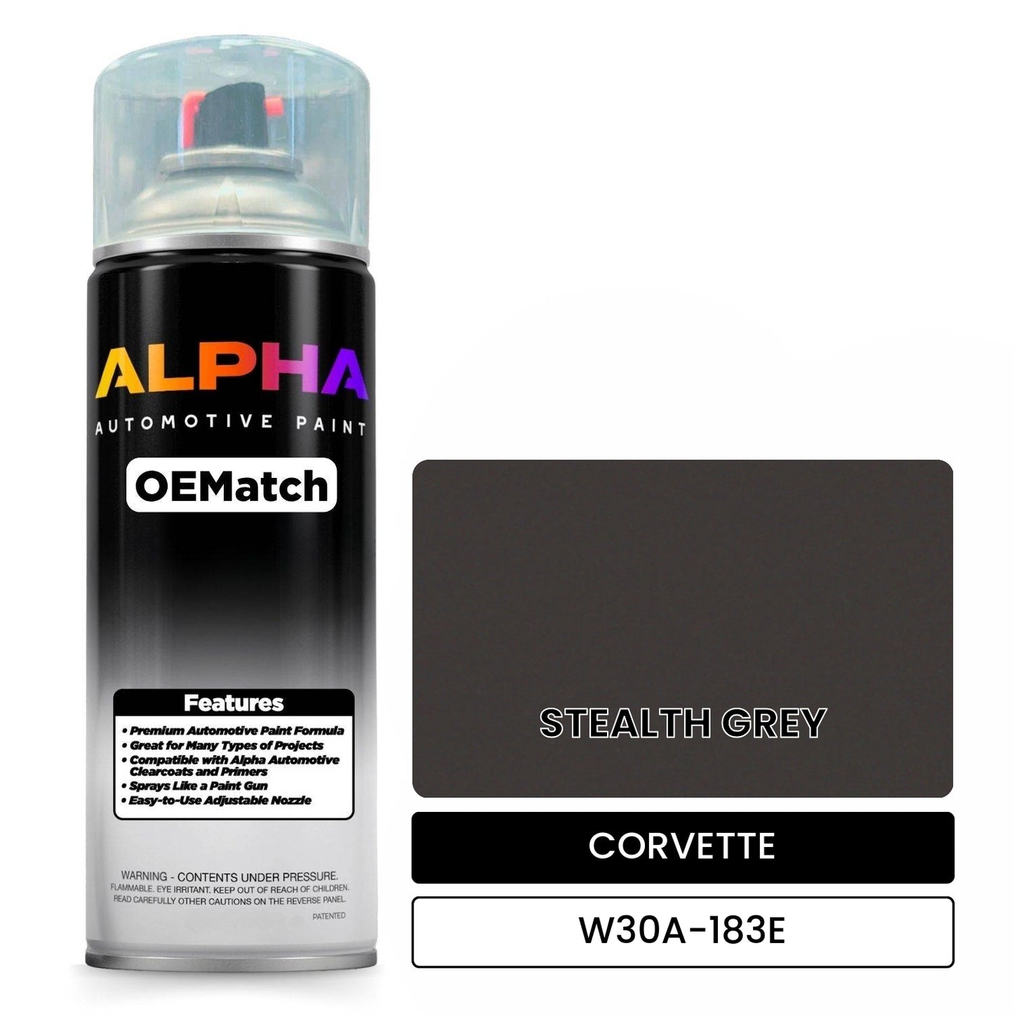 CORVETTE STEALTH GREY W30A-183E OEMatch Spraycan