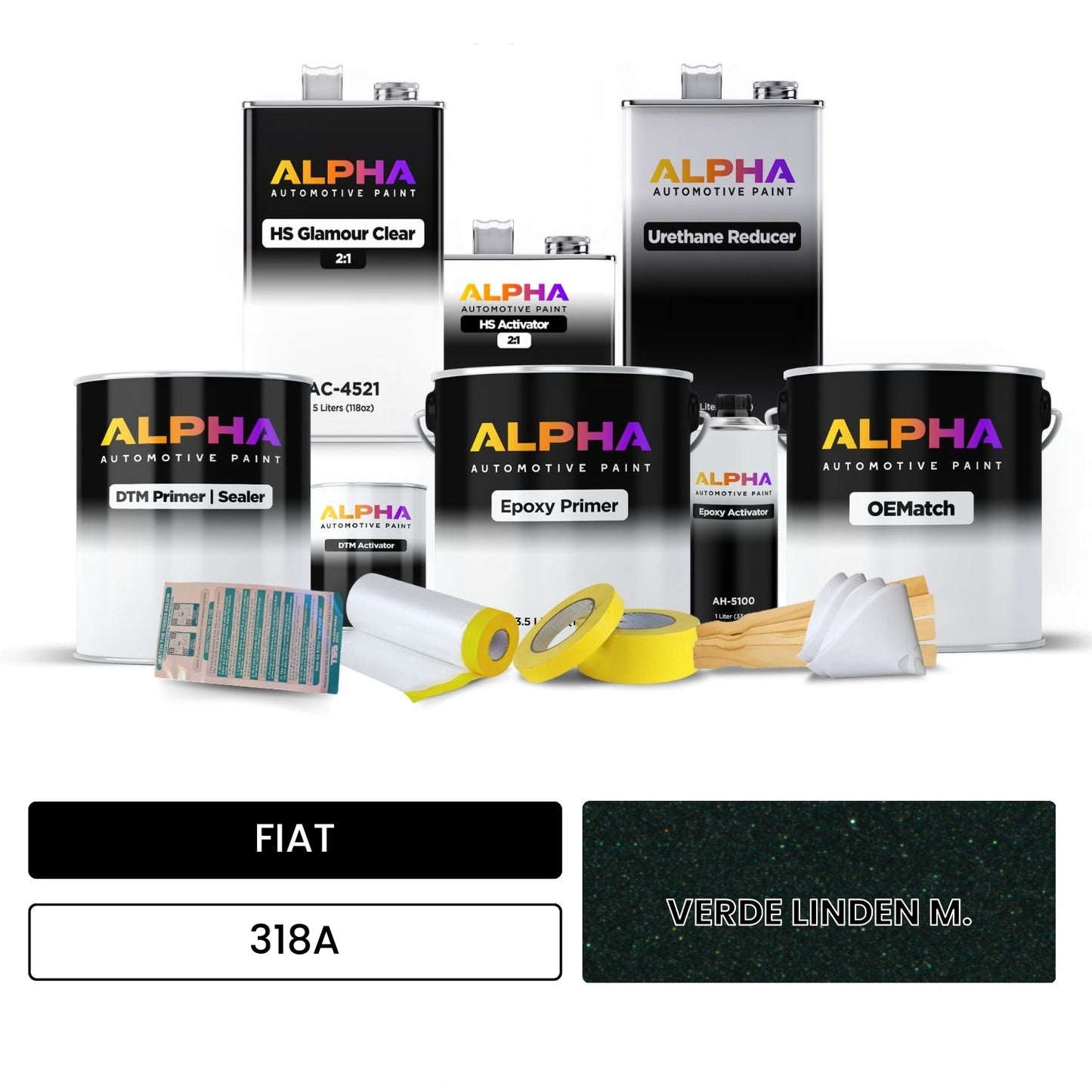 FIAT VERDE LINDEN M. 318A OEMatch Vehicle Paint Kit