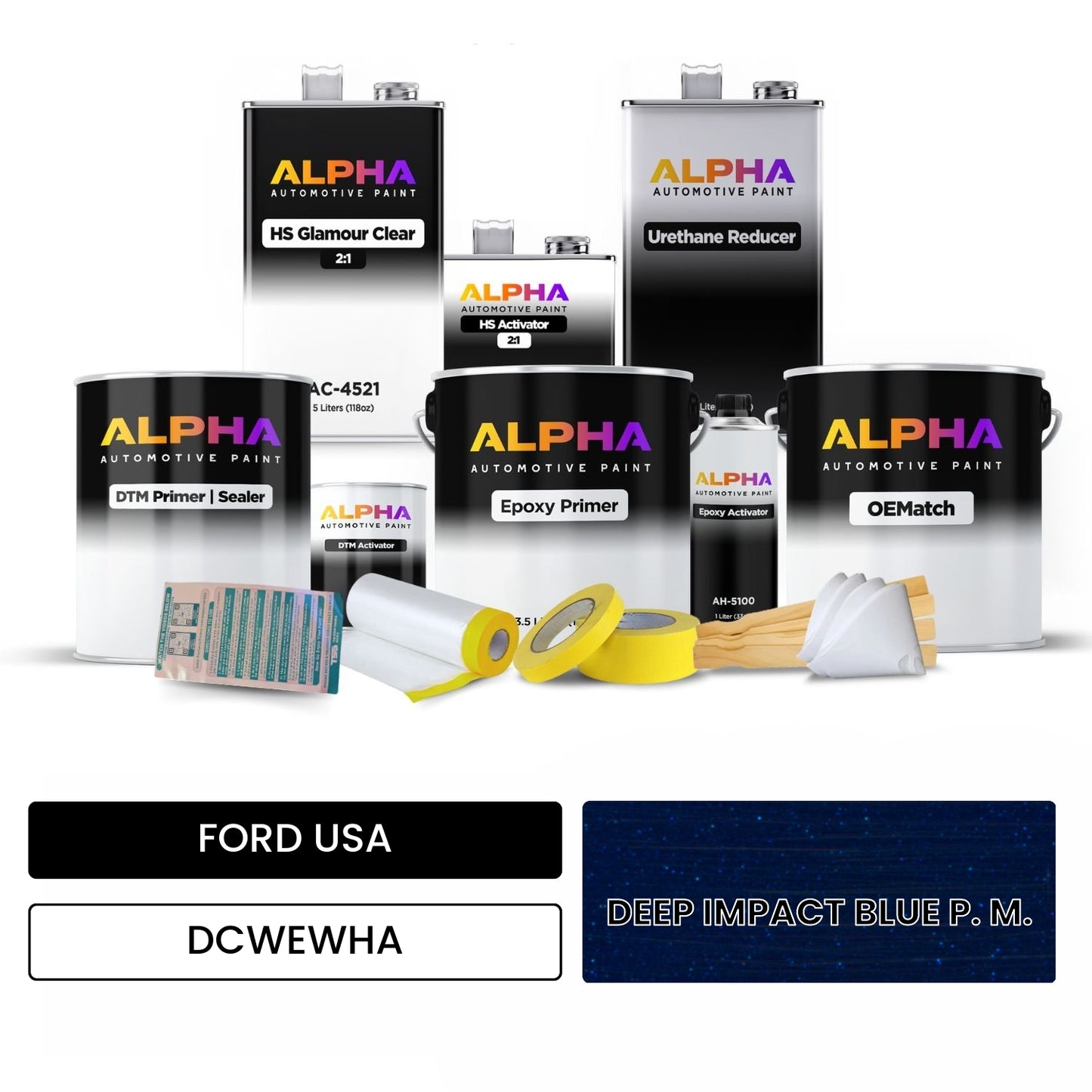 FORD USA DEEP IMPACT BLUE P. M. DCWEWHA OEMatch Vehicle Paint Kit