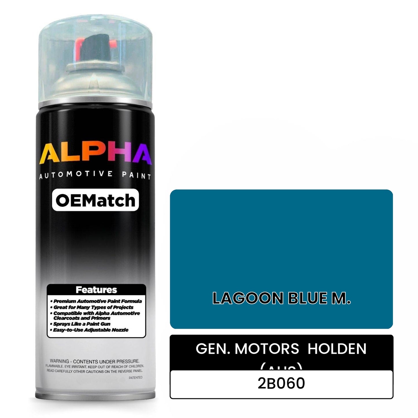 GEN. MOTORS HOLDEN (AUS) LAGOON BLUE M. 2B060 OEMatch Spraycan