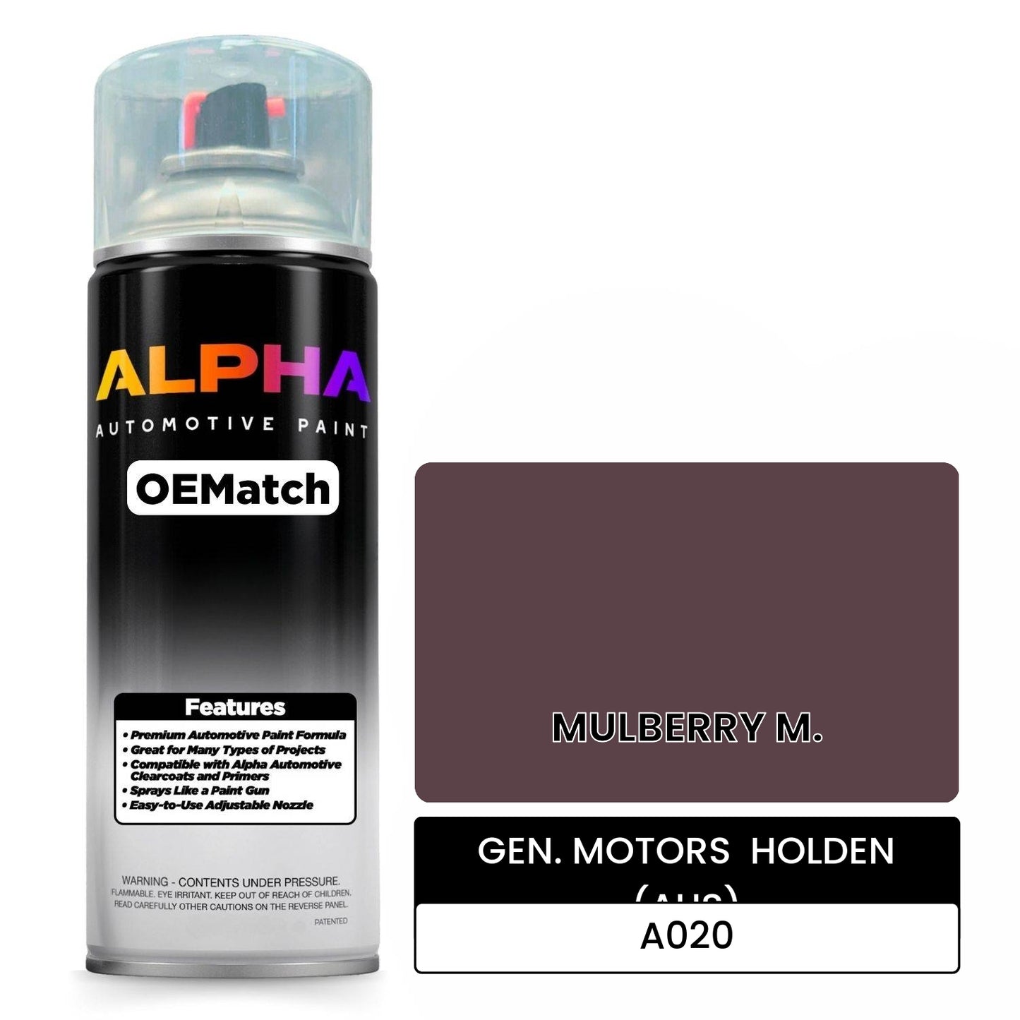 GEN. MOTORS HOLDEN (AUS) MULBERRY M. A020 OEMatch Spraycan