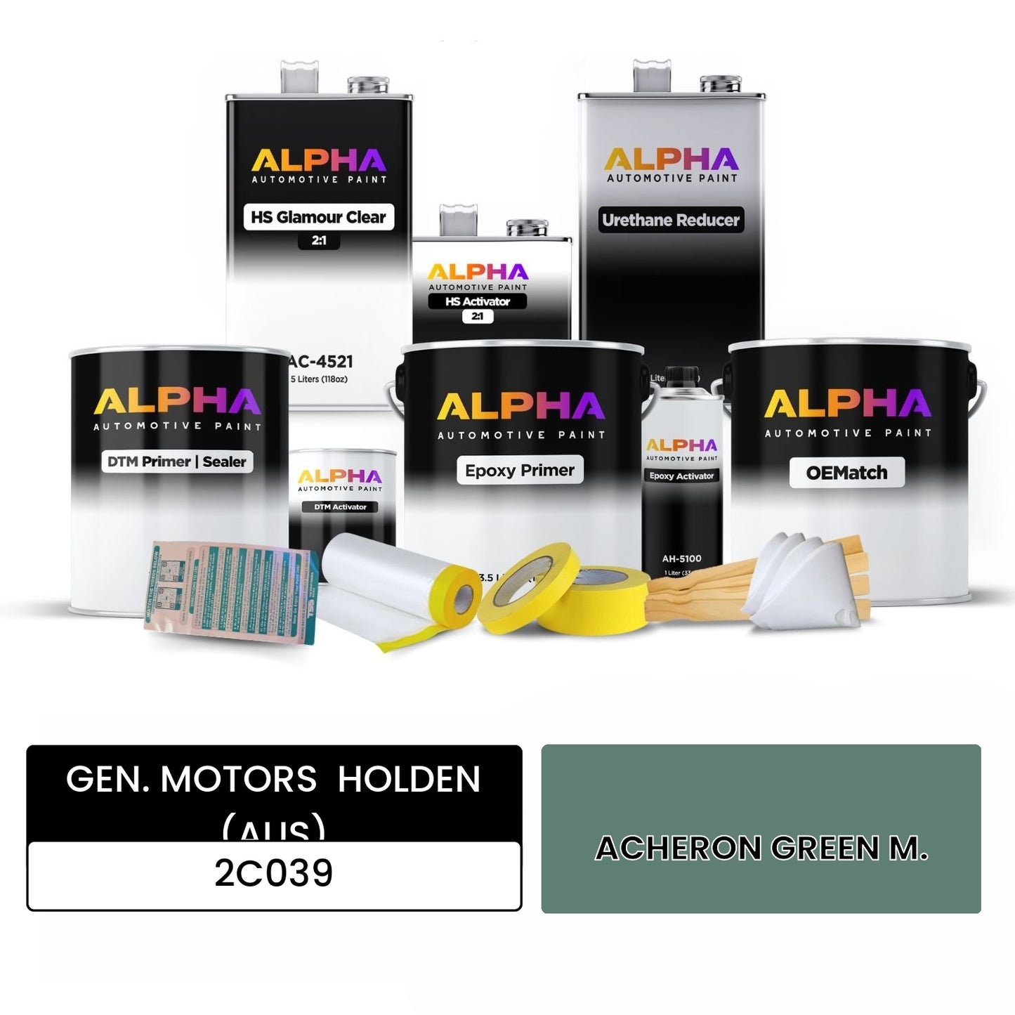 GEN. MOTORS HOLDEN (AUS) ACHERON GREEN M. 2C039 OEMatch Vehicle Paint Kit