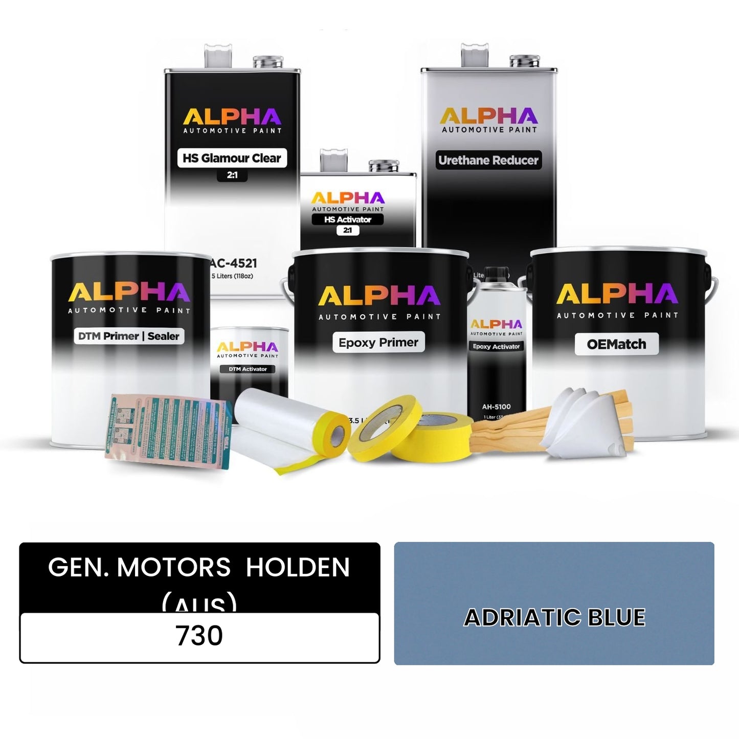GEN. MOTORS HOLDEN (AUS) ADRIATIC BLUE 730 OEMatch Vehicle Paint Kit