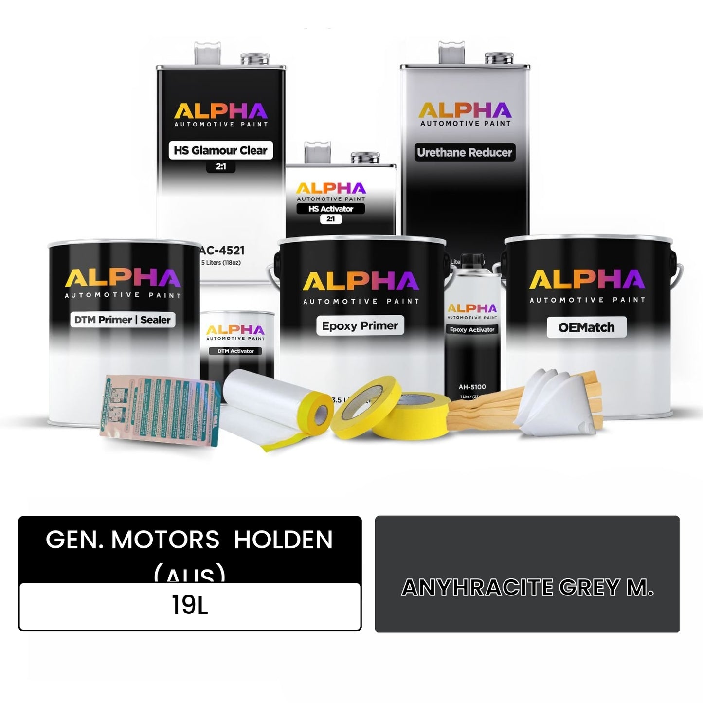 GEN. MOTORS HOLDEN (AUS) ANYHRACITE GREY M. 19L OEMatch Vehicle Paint Kit