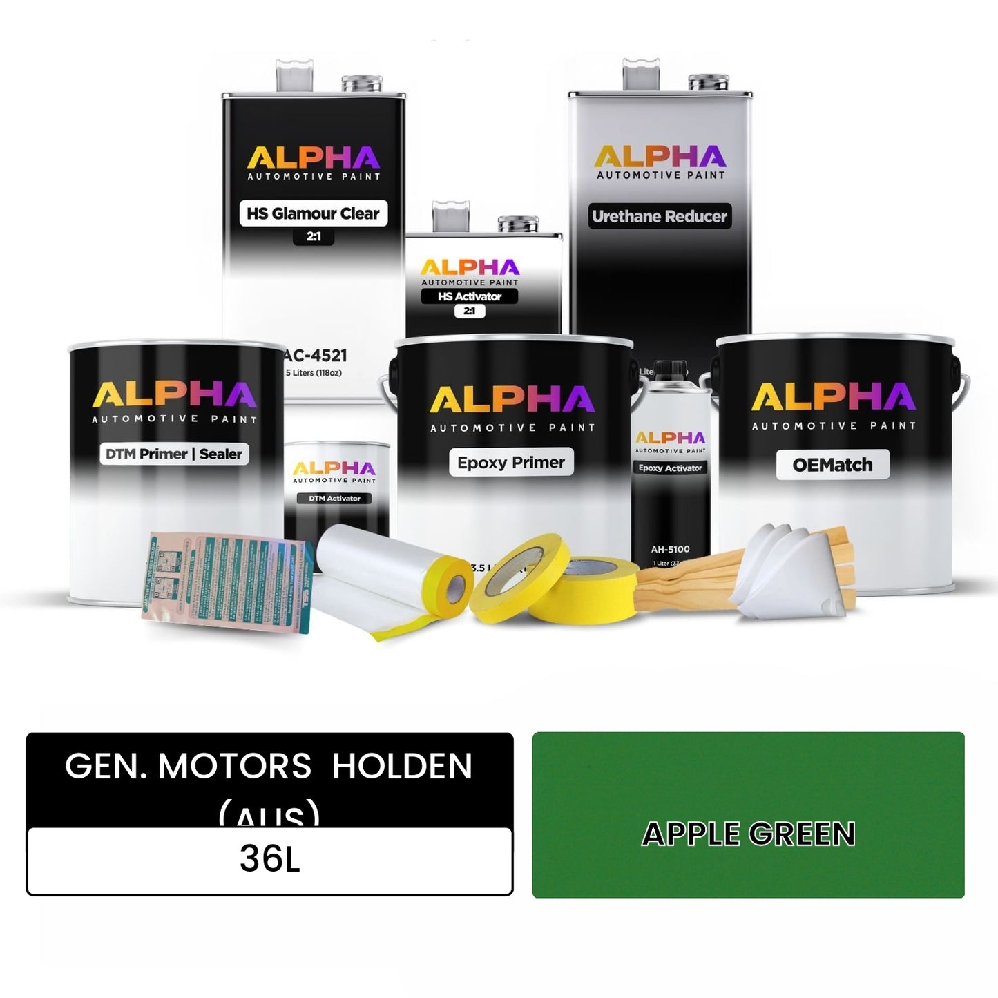 GEN. MOTORS HOLDEN (AUS) APPLE GREEN 36L OEMatch Vehicle Paint Kit