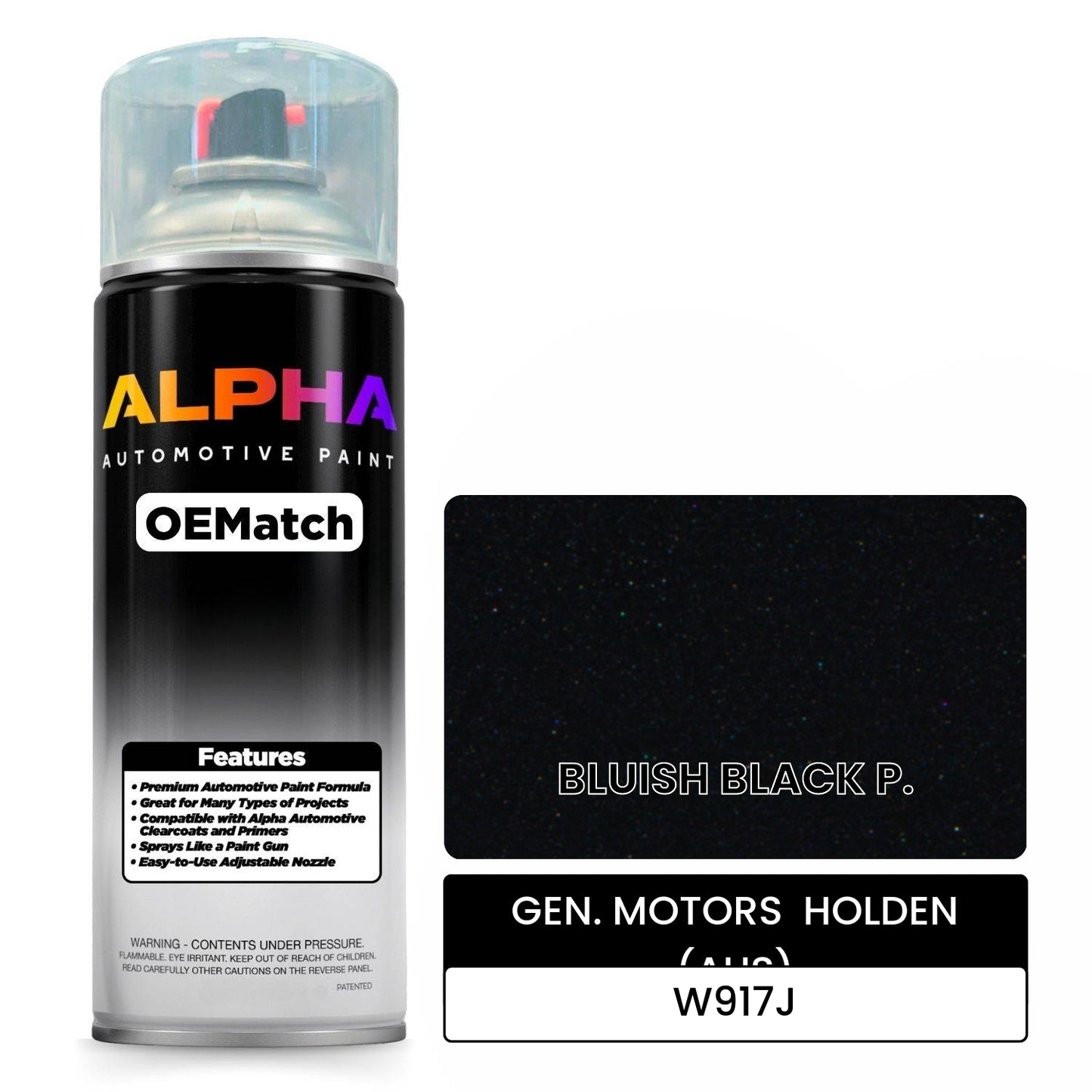 GEN. MOTORS HOLDEN (AUS) BLUISH BLACK P. W917J OEMatch Spraycan