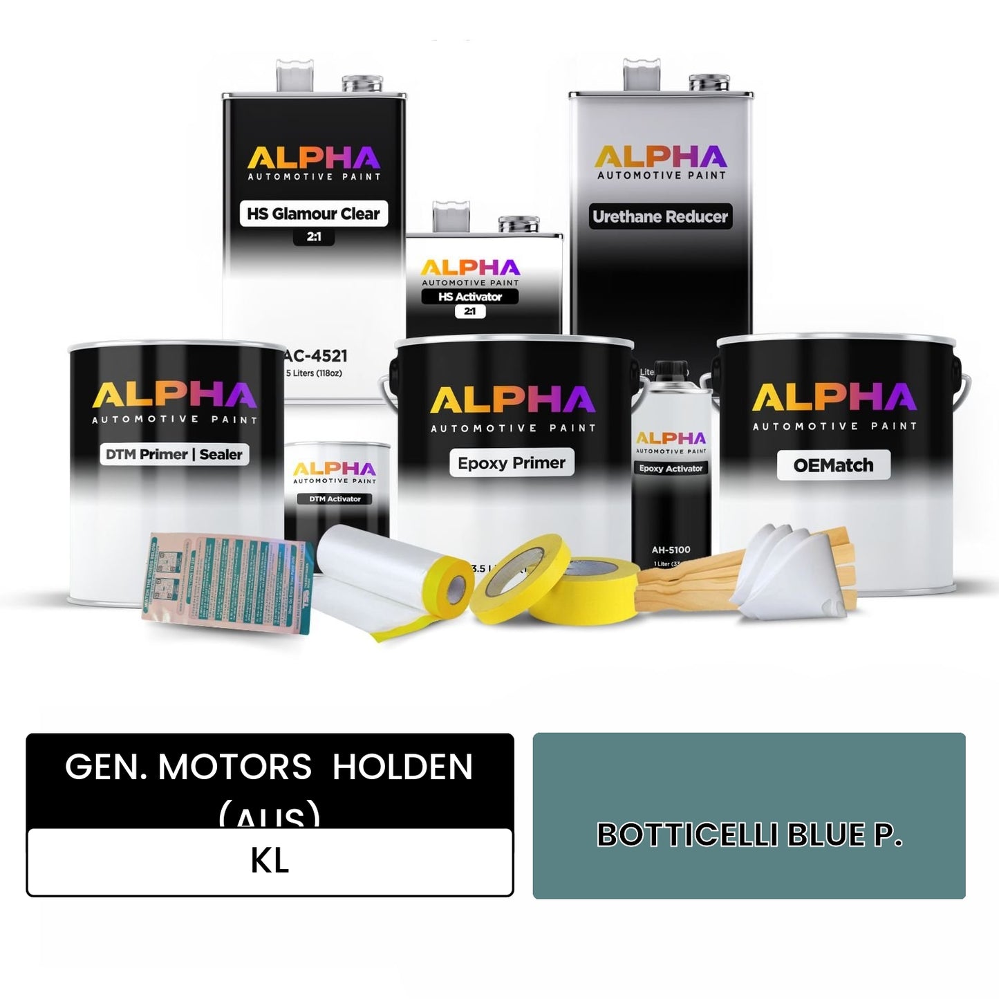 GEN. MOTORS HOLDEN (AUS) BOTTICELLI BLUE P. KL OEMatch Vehicle Paint Kit