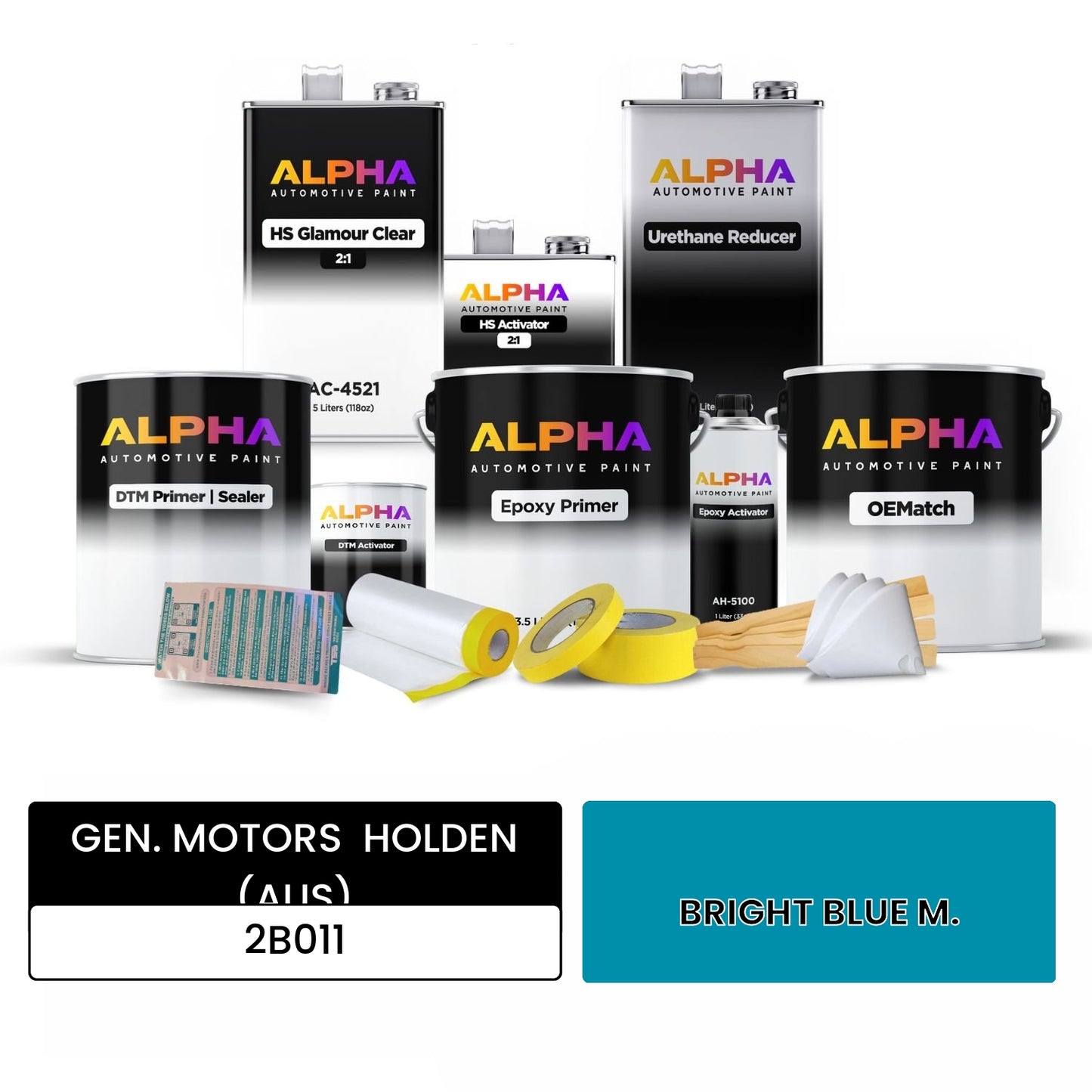 GEN. MOTORS HOLDEN (AUS) BRIGHT BLUE M. 2B011 OEMatch Vehicle Paint Kit