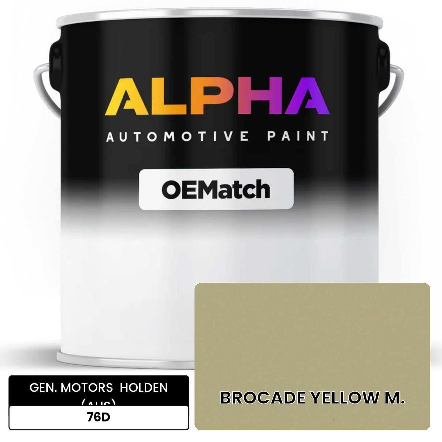 GEN. MOTORS HOLDEN (AUS) BROCADE YELLOW M. 76D OEMatch Basecoat