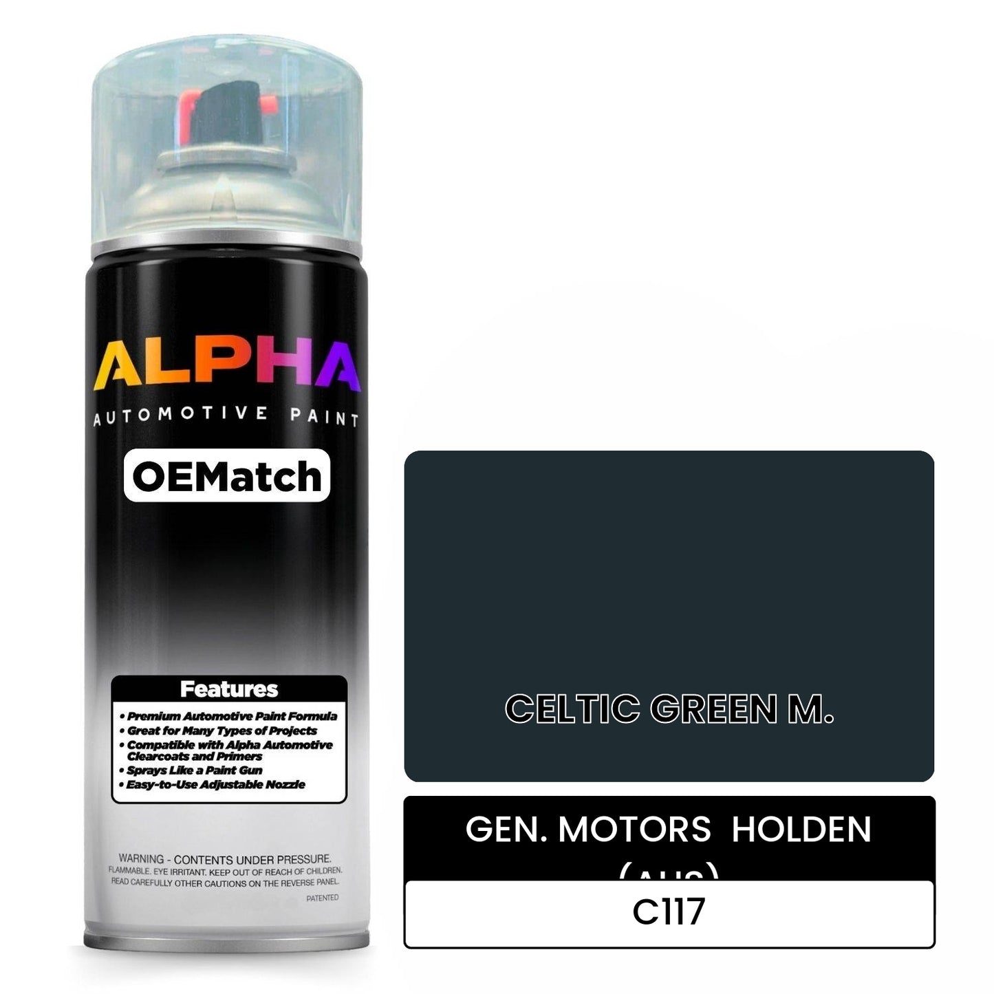 GEN. MOTORS HOLDEN (AUS) CELTIC GREEN M. C117 OEMatch Spraycan
