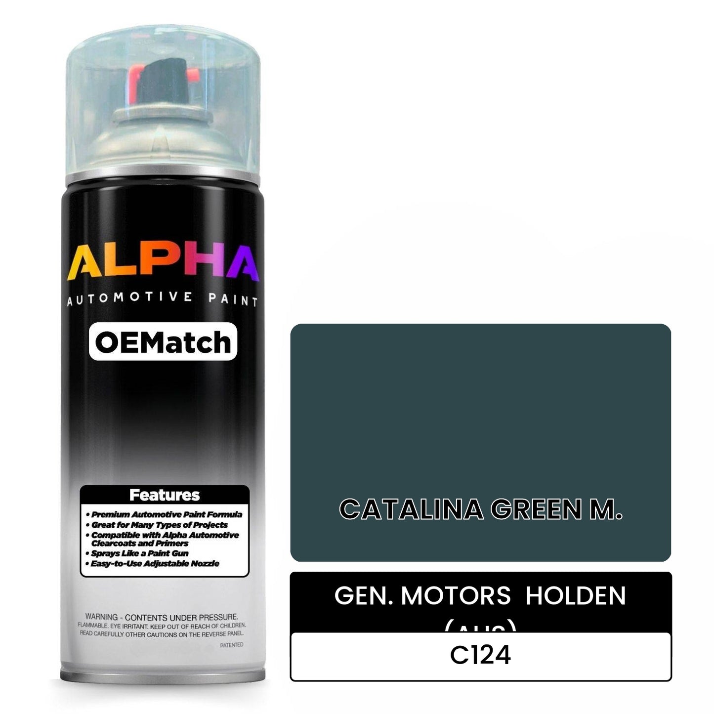 GEN. MOTORS HOLDEN (AUS) CATALINA GREEN M. C124 OEMatch Spraycan