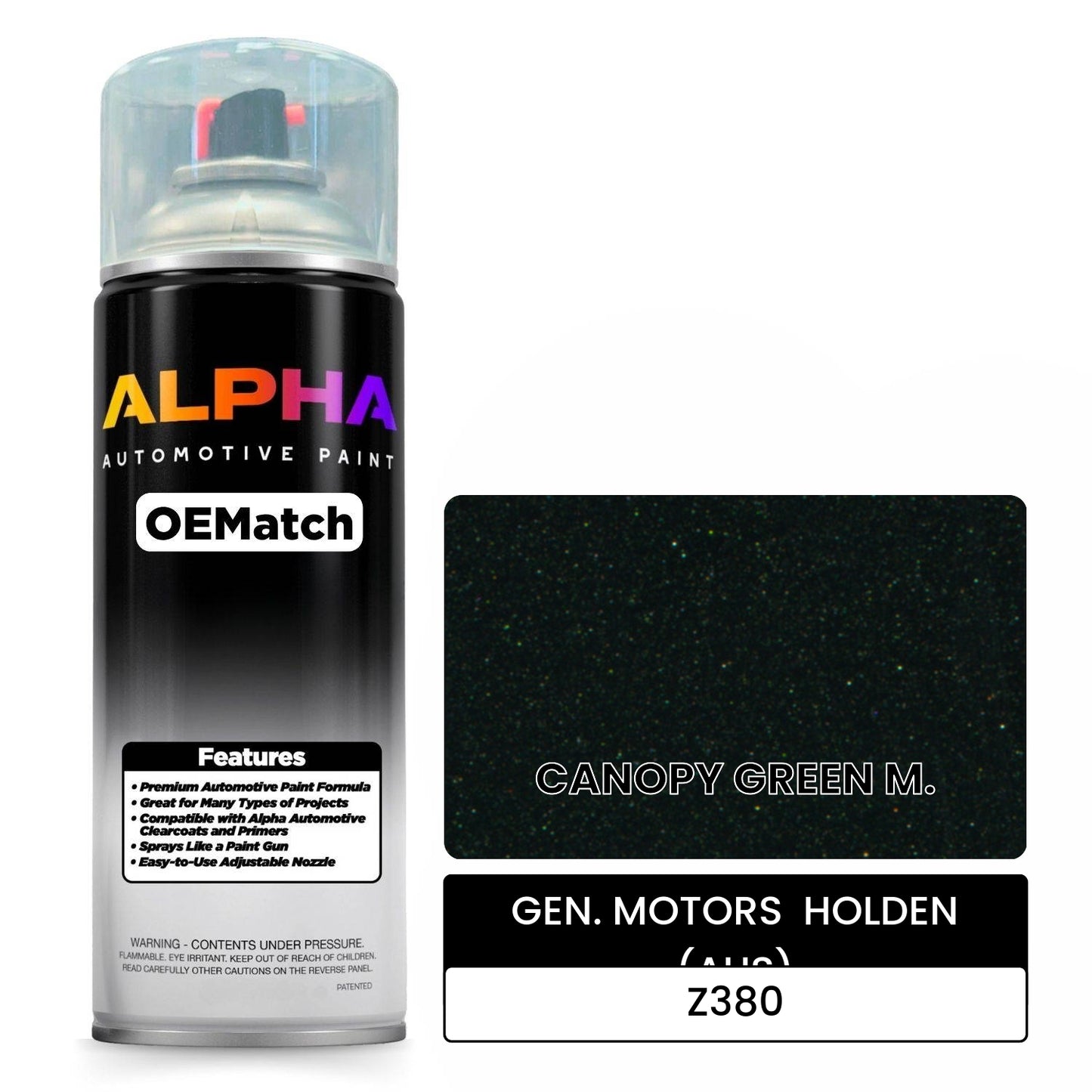 GEN. MOTORS HOLDEN (AUS) CANOPY GREEN M. Z380 OEMatch Spraycan