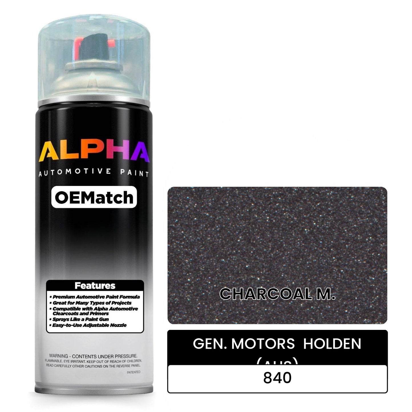 GEN. MOTORS HOLDEN (AUS) CHARCOAL M. 840 OEMatch Spraycan