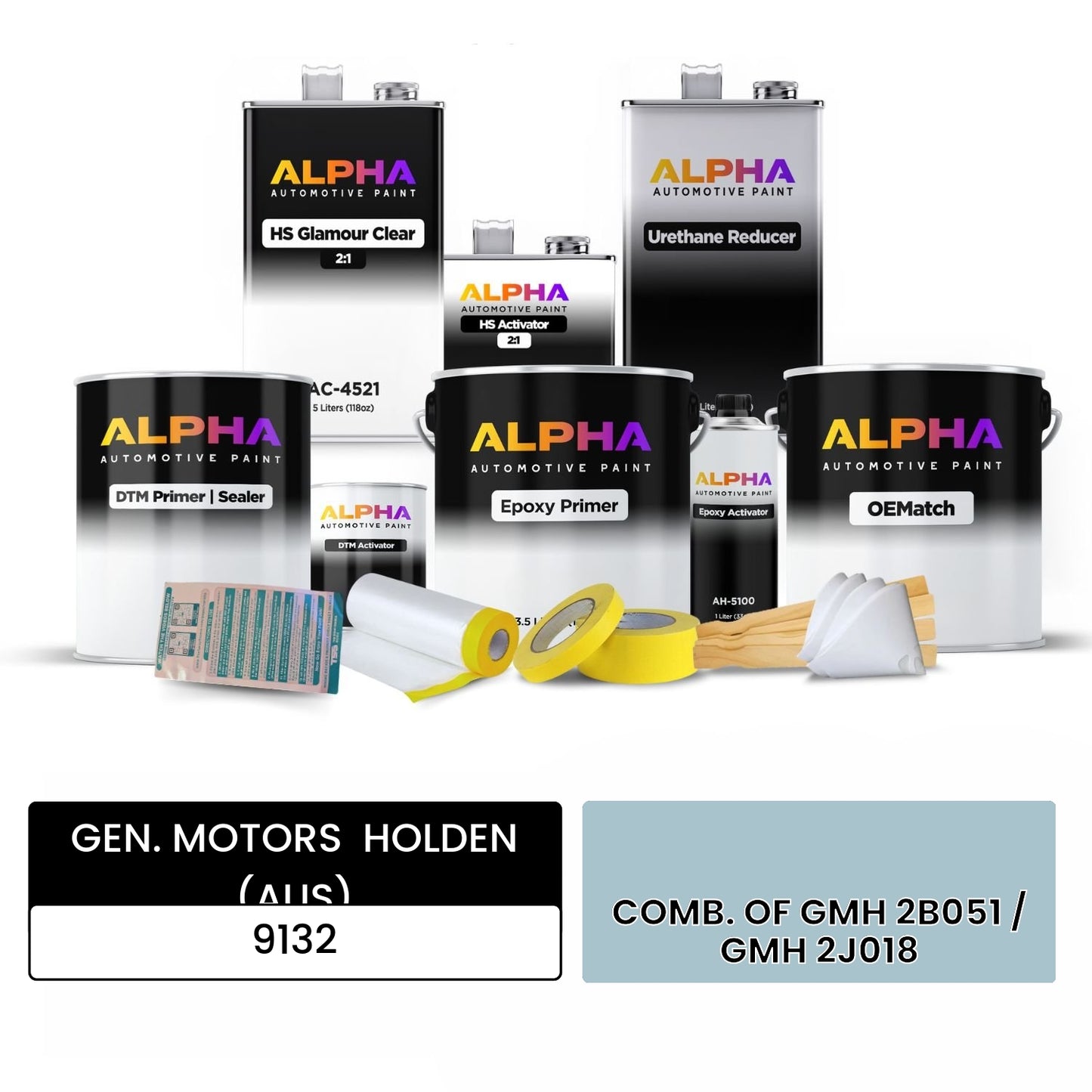 GEN. MOTORS HOLDEN (AUS) COMB. OF GMH 2B051 / GMH 2J018 9132 OEMatch Vehicle Paint Kit