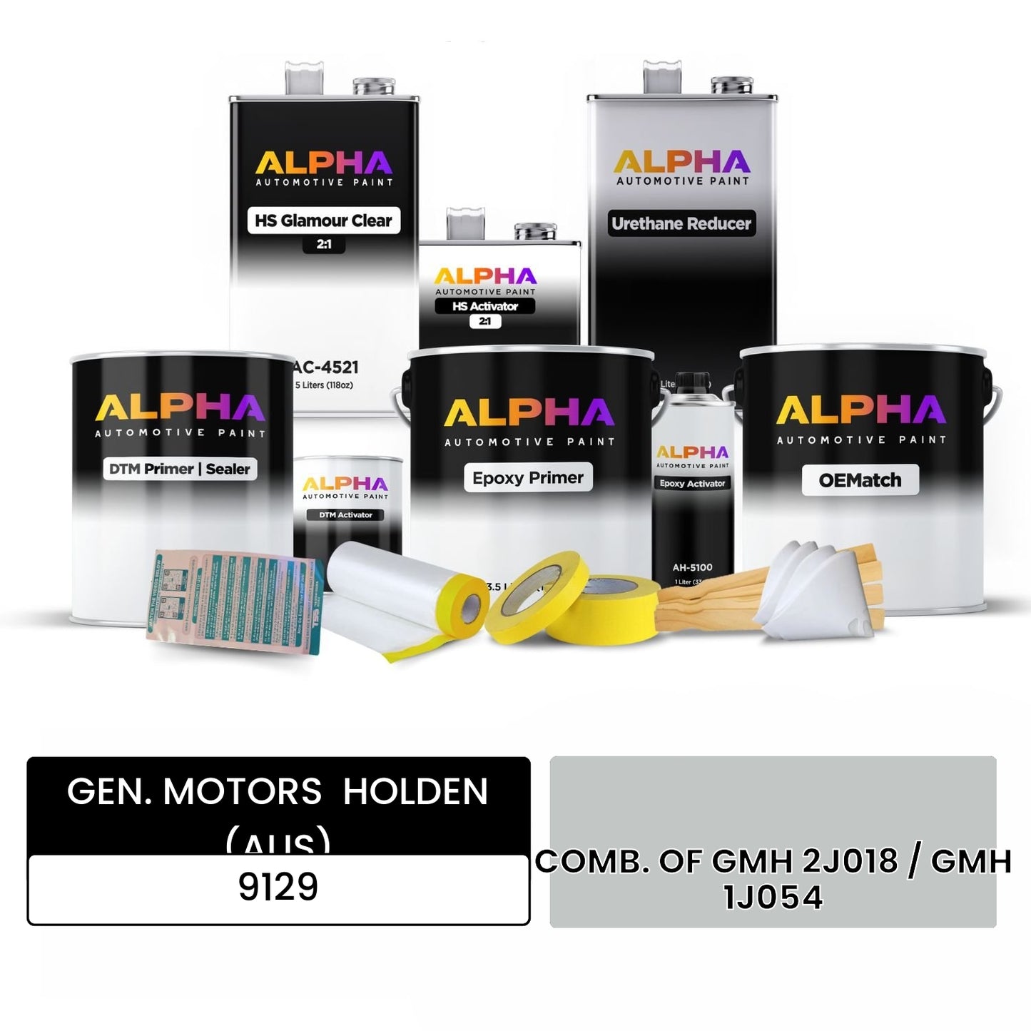 GEN. MOTORS HOLDEN (AUS) COMB. OF GMH 2J018 / GMH 1J054 9129 OEMatch Vehicle Paint Kit