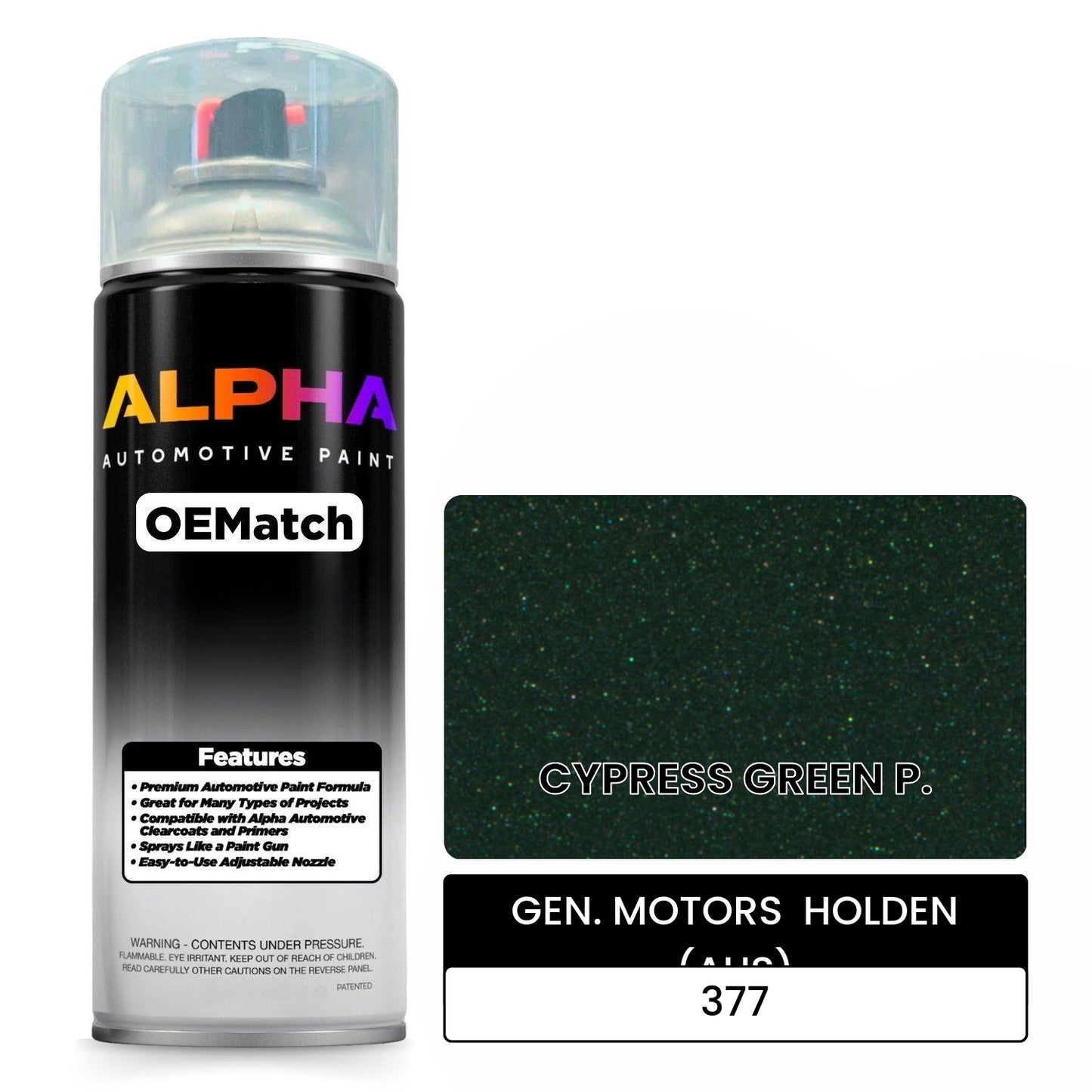 GEN. MOTORS HOLDEN (AUS) CYPRESS GREEN P. 377 OEMatch Spraycan