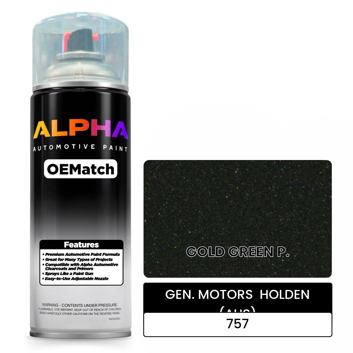 GEN. MOTORS HOLDEN (AUS) GOLD GREEN P. 757 OEMatch Spraycan