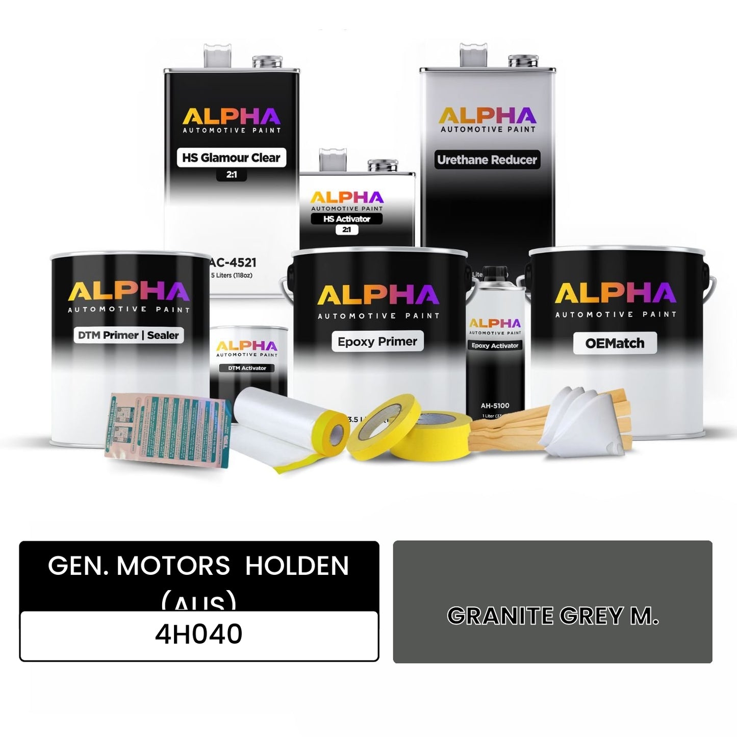 GEN. MOTORS HOLDEN (AUS) GRANITE GREY M. 4H040 OEMatch Vehicle Paint Kit
