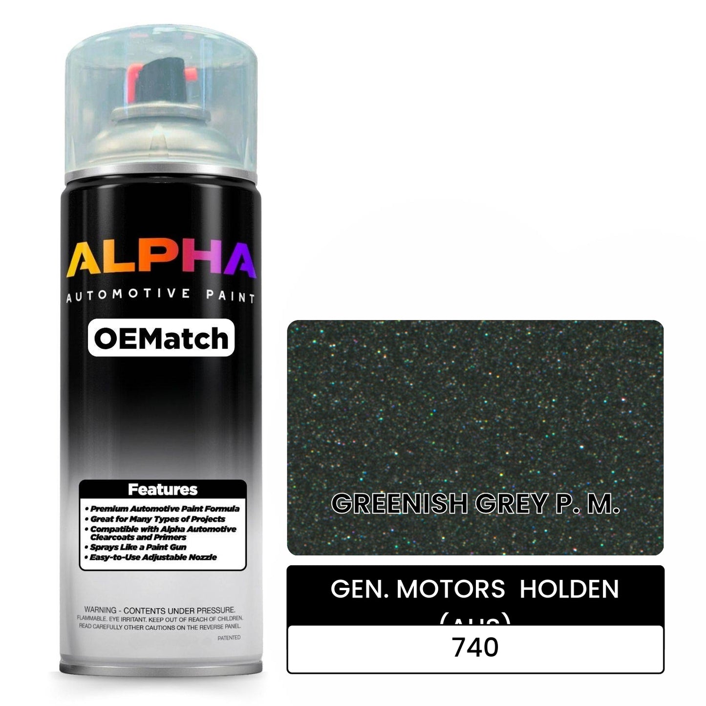 GEN. MOTORS HOLDEN (AUS) GREENISH GREY P. M. 740 OEMatch Spraycan