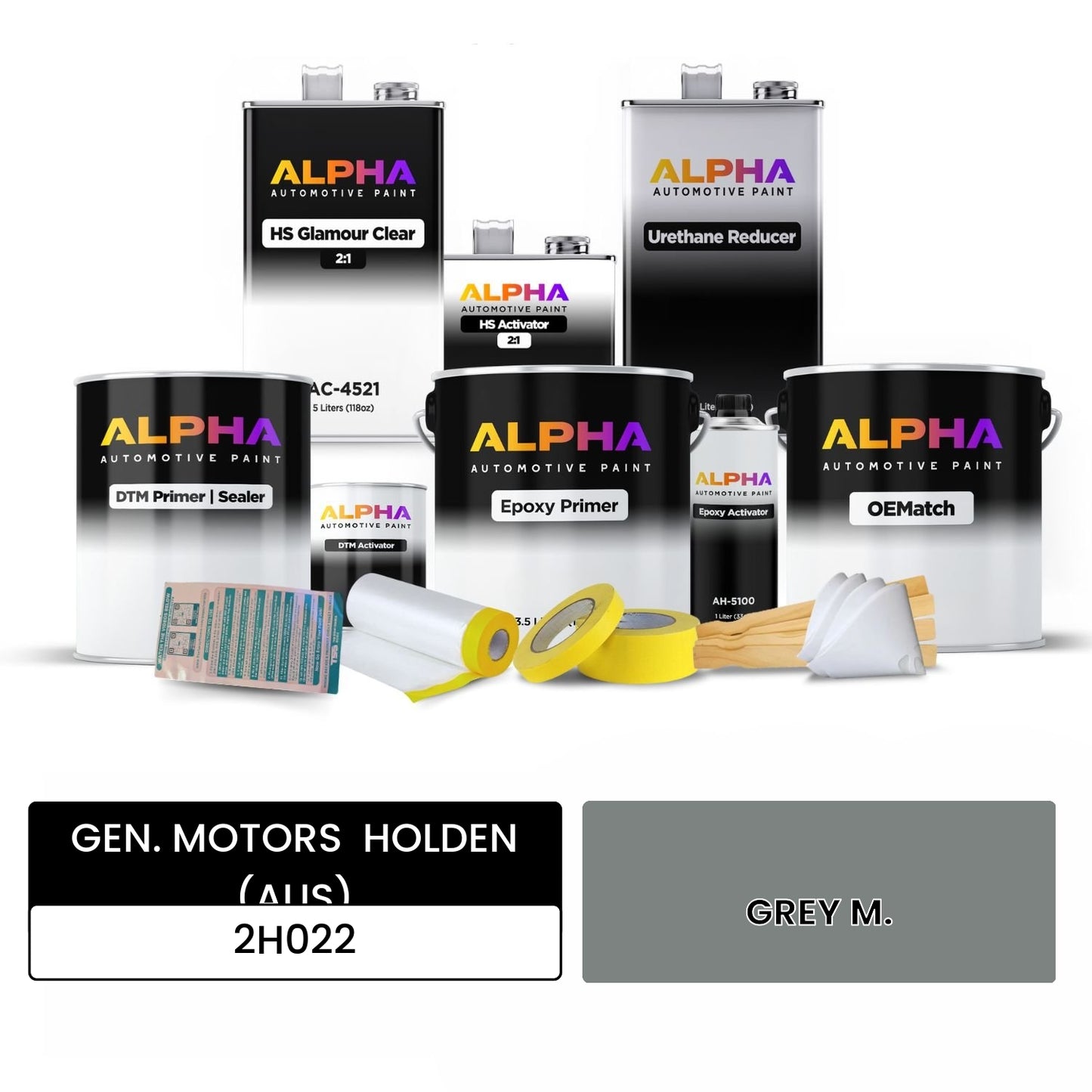 GEN. MOTORS HOLDEN (AUS) GREY M. 2H022 OEMatch Vehicle Paint Kit