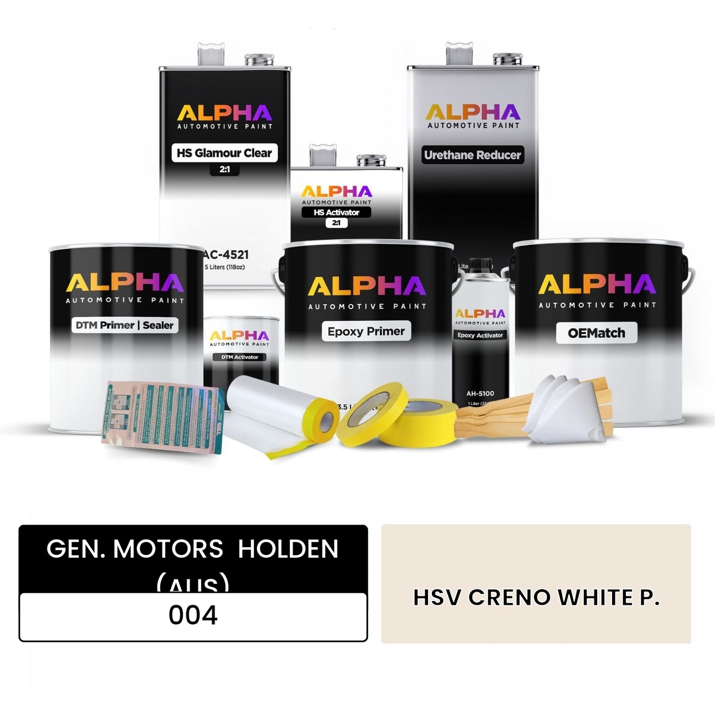 GEN. MOTORS HOLDEN (AUS) HSV CRENO WHITE P. 004 OEMatch Vehicle Paint Kit