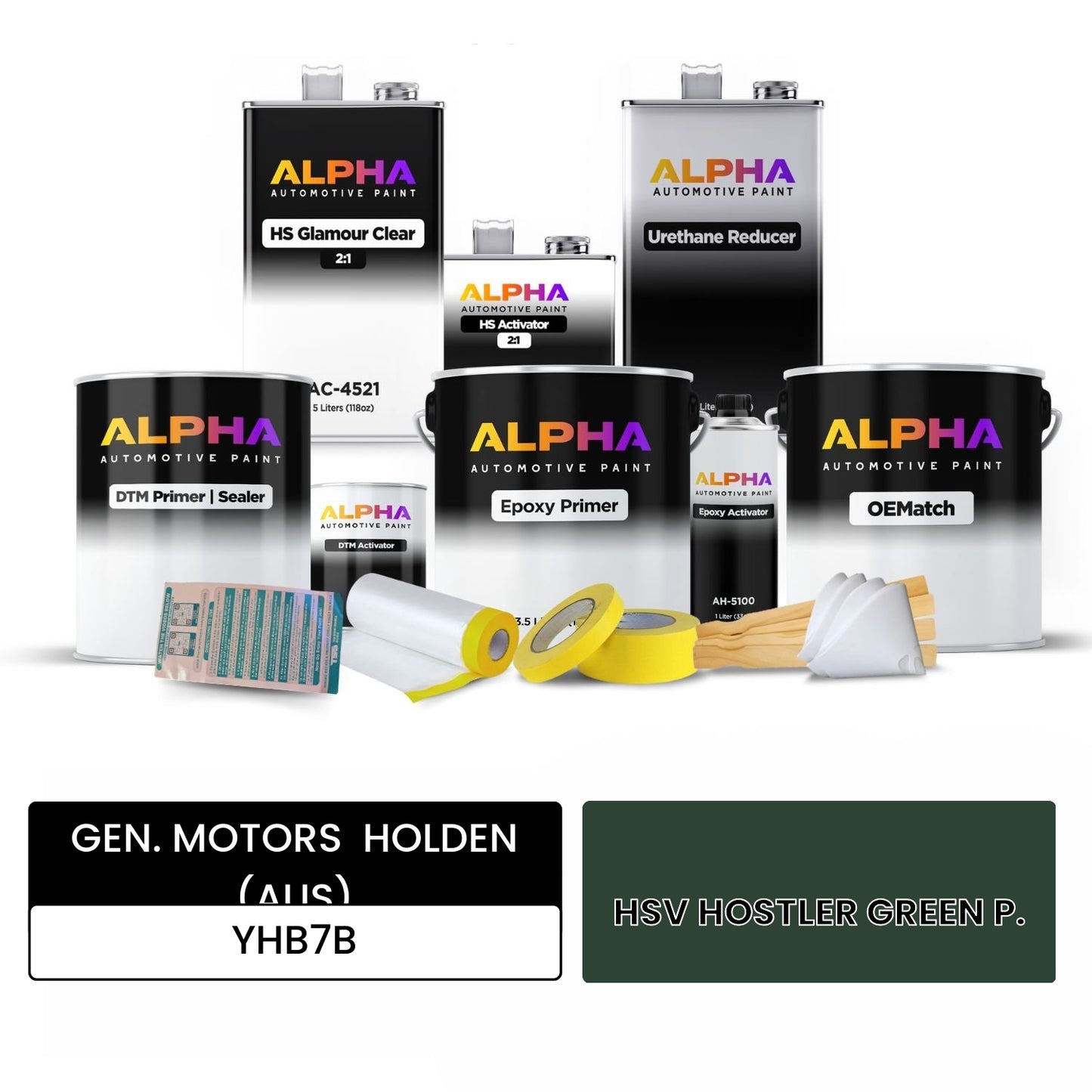 GEN. MOTORS HOLDEN (AUS) HSV HOSTLER GREEN P. YHB7B OEMatch Vehicle Paint Kit