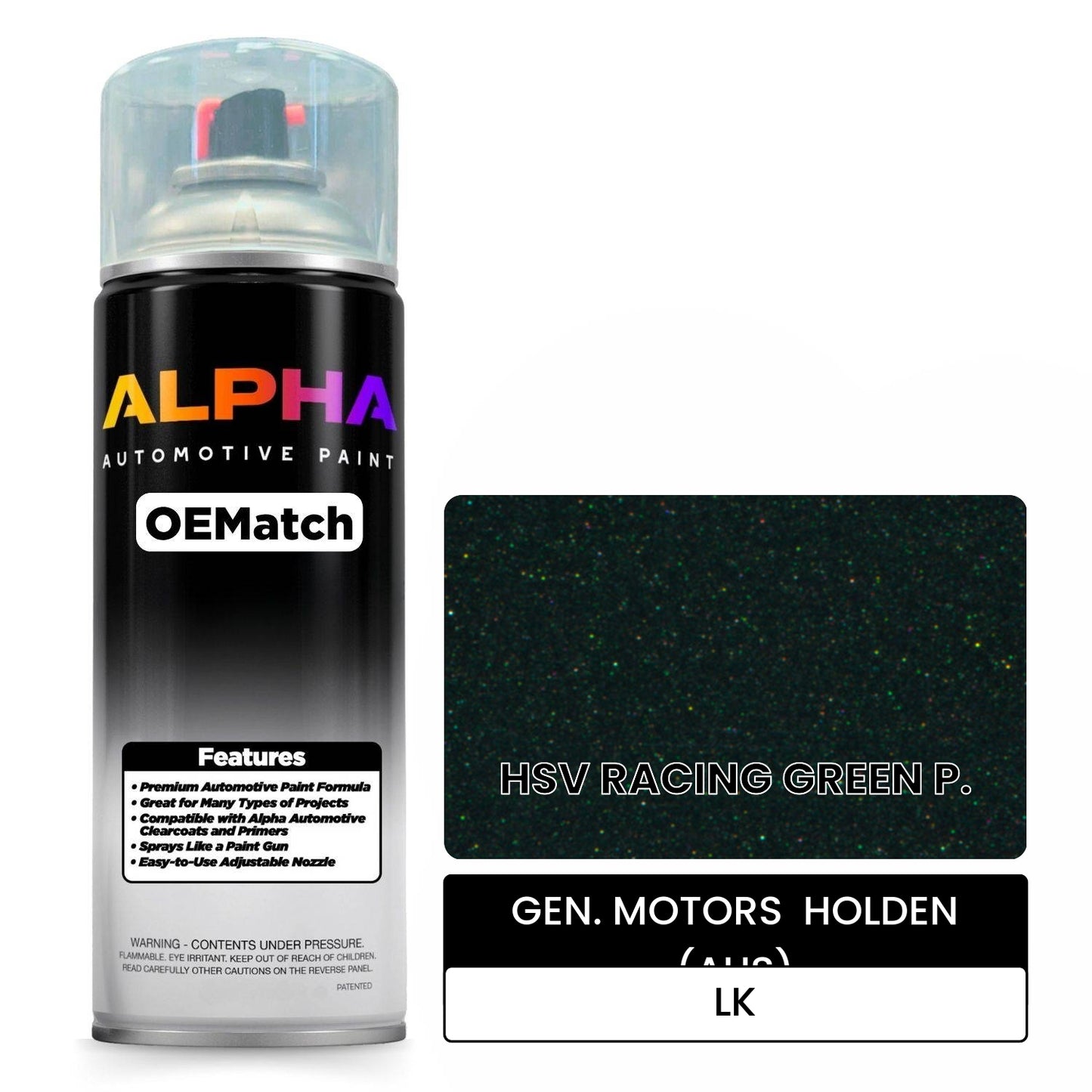 GEN. MOTORS HOLDEN (AUS) HSV RACING GREEN P. LK OEMatch Spraycan