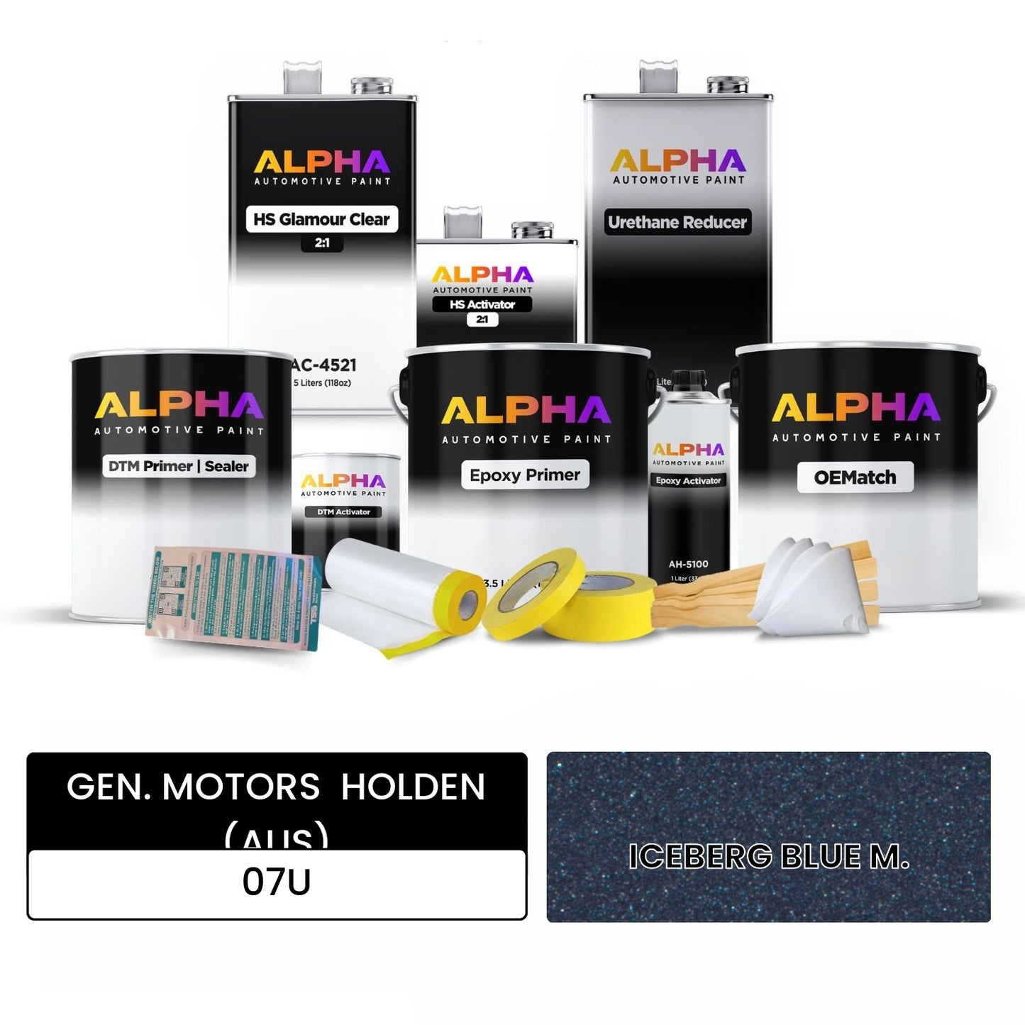 GEN. MOTORS HOLDEN (AUS) ICEBERG BLUE M. 07U OEMatch Vehicle Paint Kit