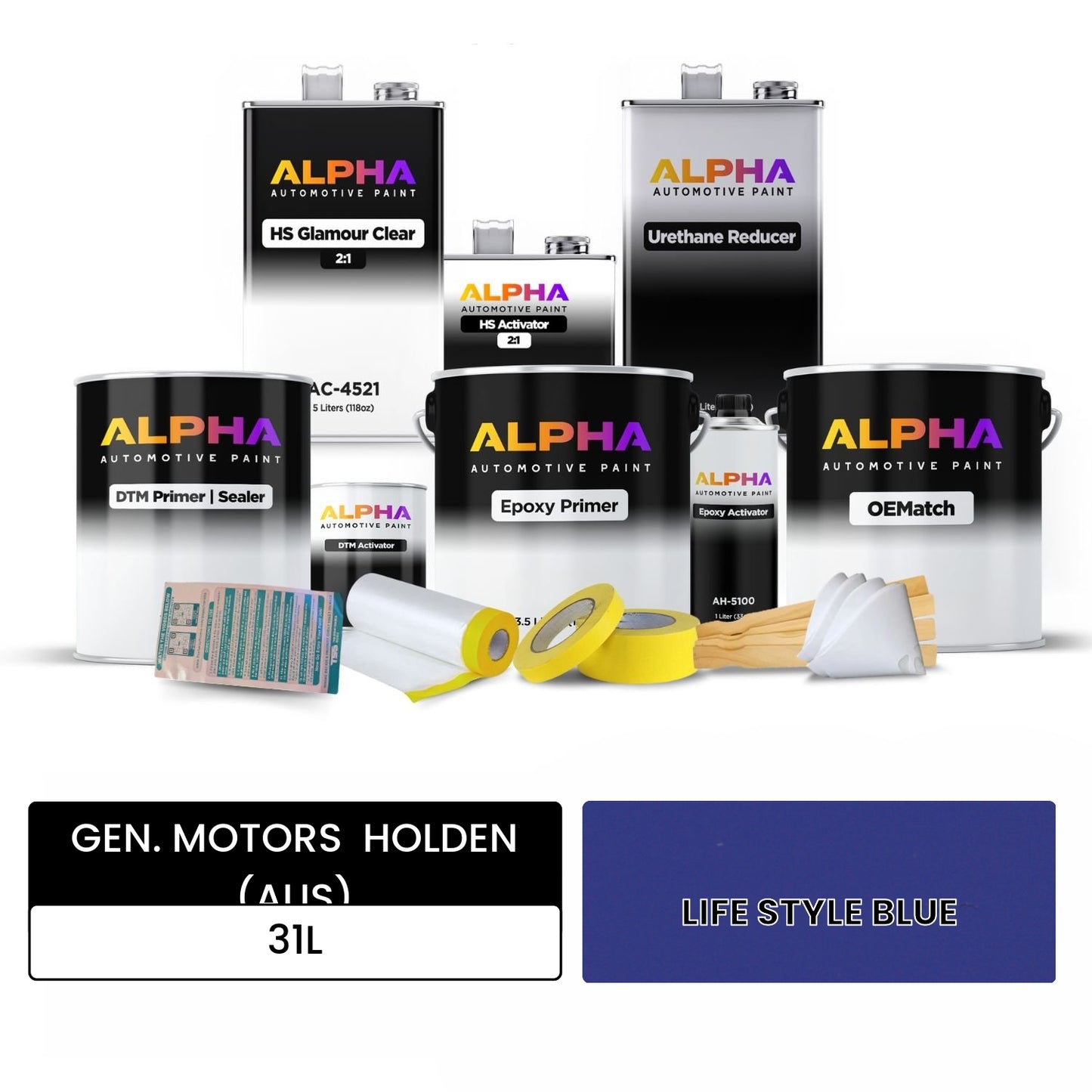 GEN. MOTORS HOLDEN (AUS) LIFE STYLE BLUE 31L OEMatch Vehicle Paint Kit