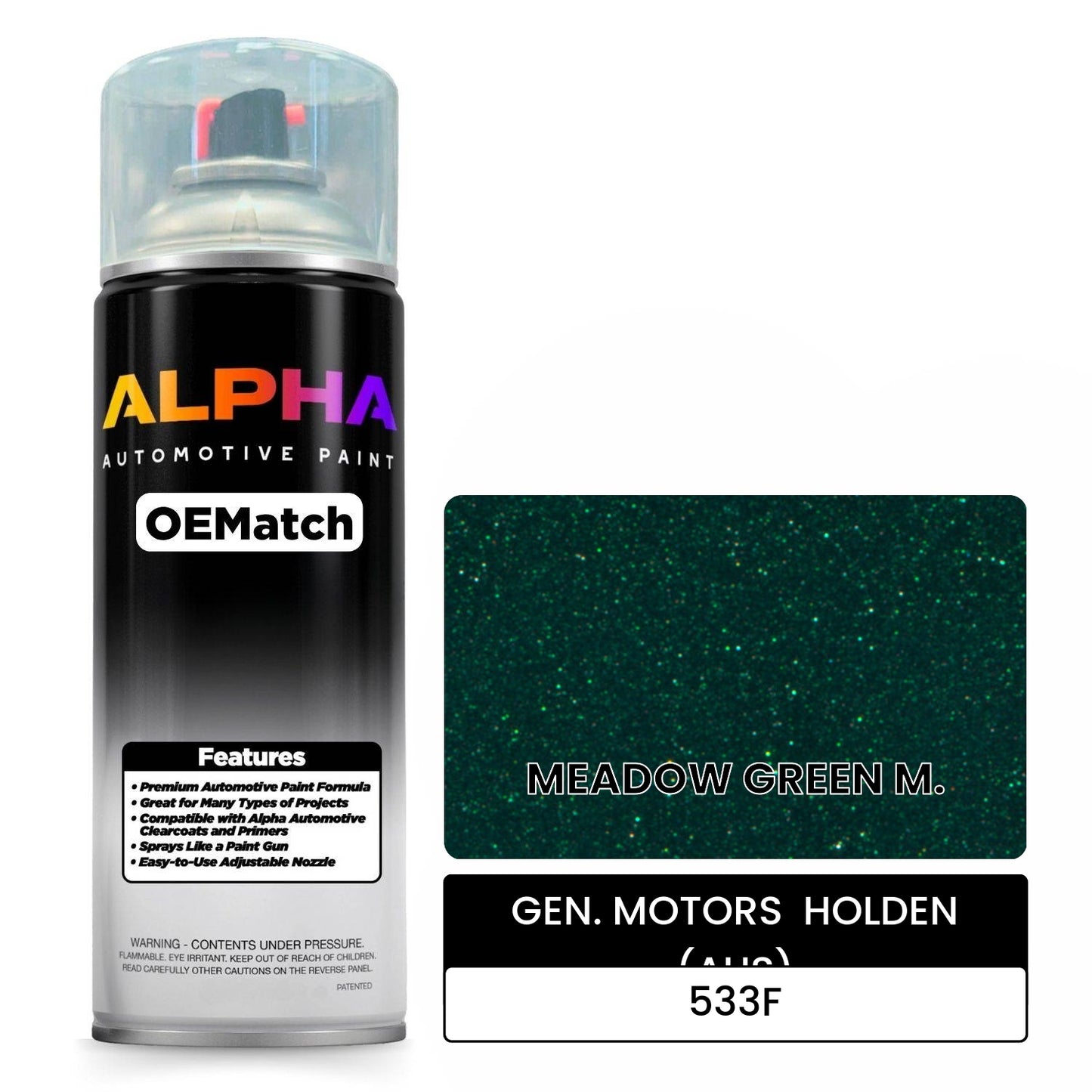 GEN. MOTORS HOLDEN (AUS) MEADOW GREEN M. 533F OEMatch Spraycan